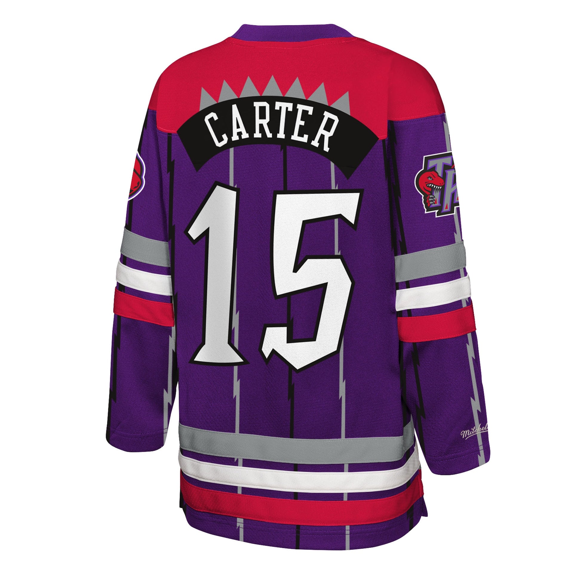 Youth Toronto Raptors Vince Carter Mitchell & Ness Purple Maxxed Out 2.0 Fashion Hockey Jersey