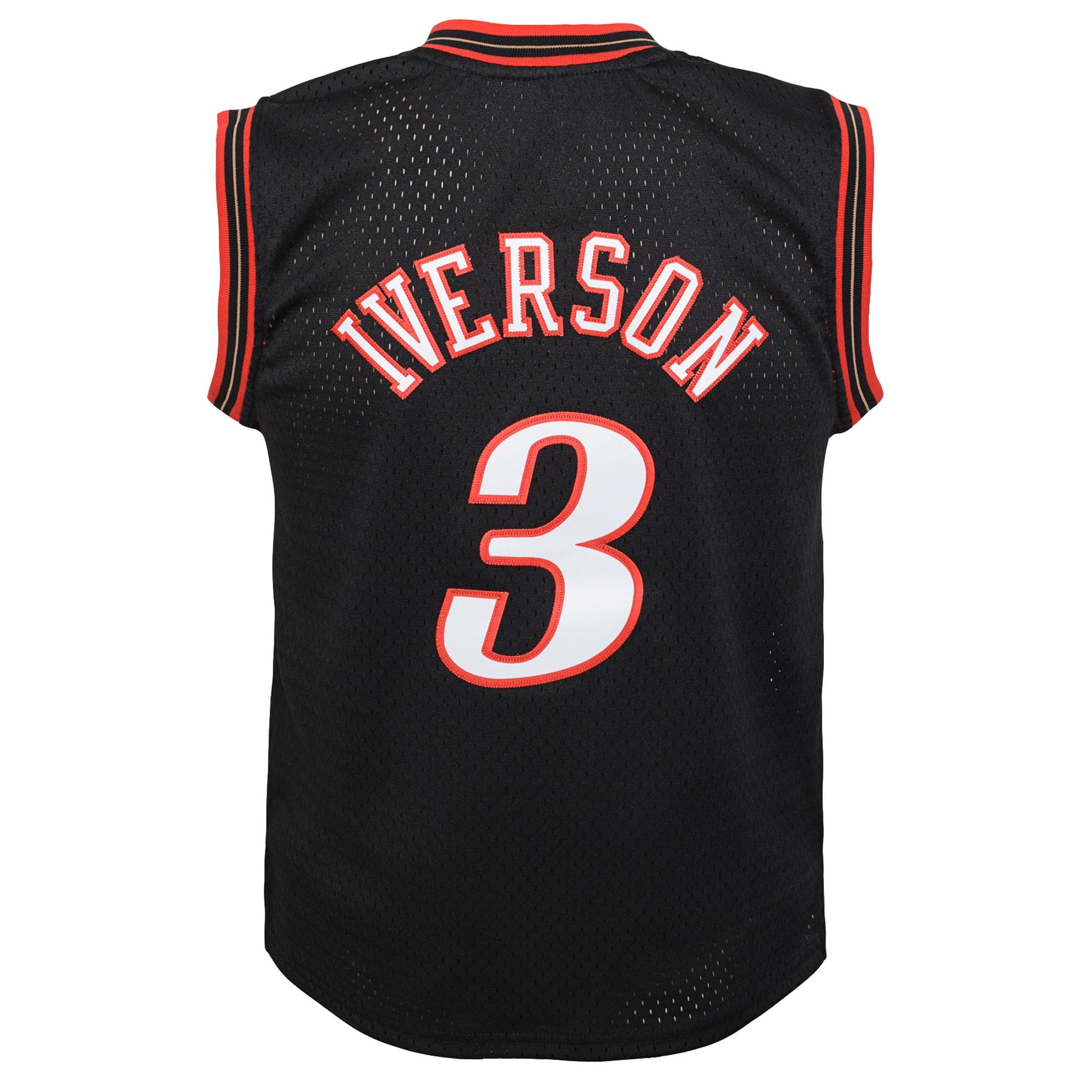 Youth Philadelphia 76ers Allen Iverson Mitchell & Ness Black 2000-01 Swingman Road Jersey