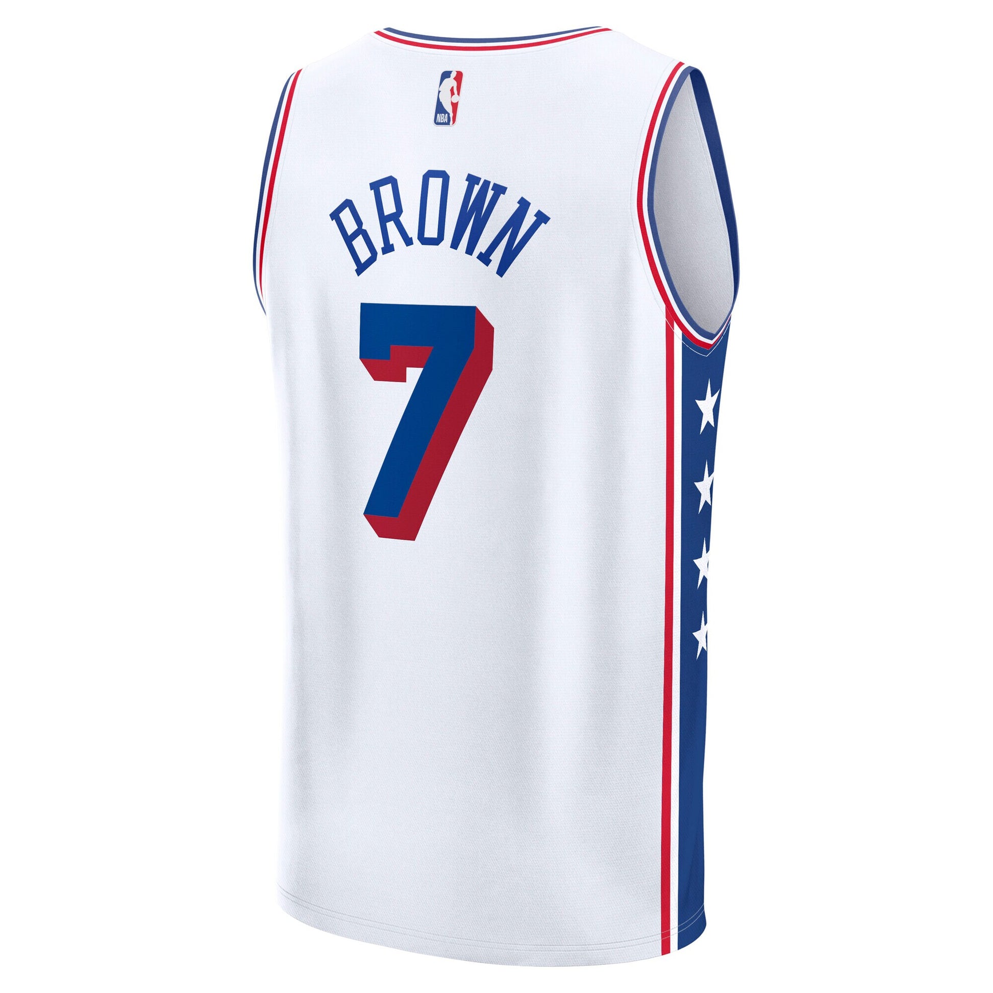 Youth Philadelphia 76ers Jaylen Brown Fanatics White Fast Break Replica Jersey - Association Edition
