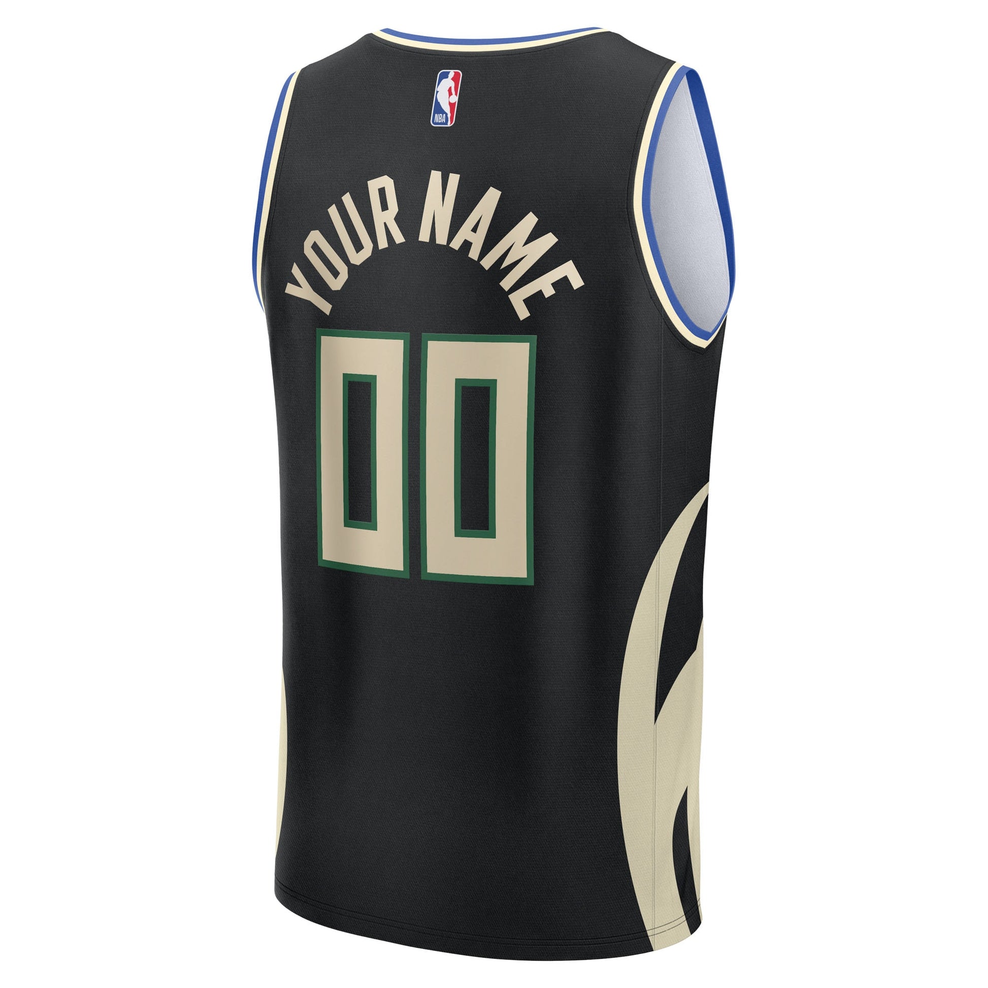 Youth Milwaukee Bucks Fanatics Black Fast Break Custom Replica Jersey - Statement Edition