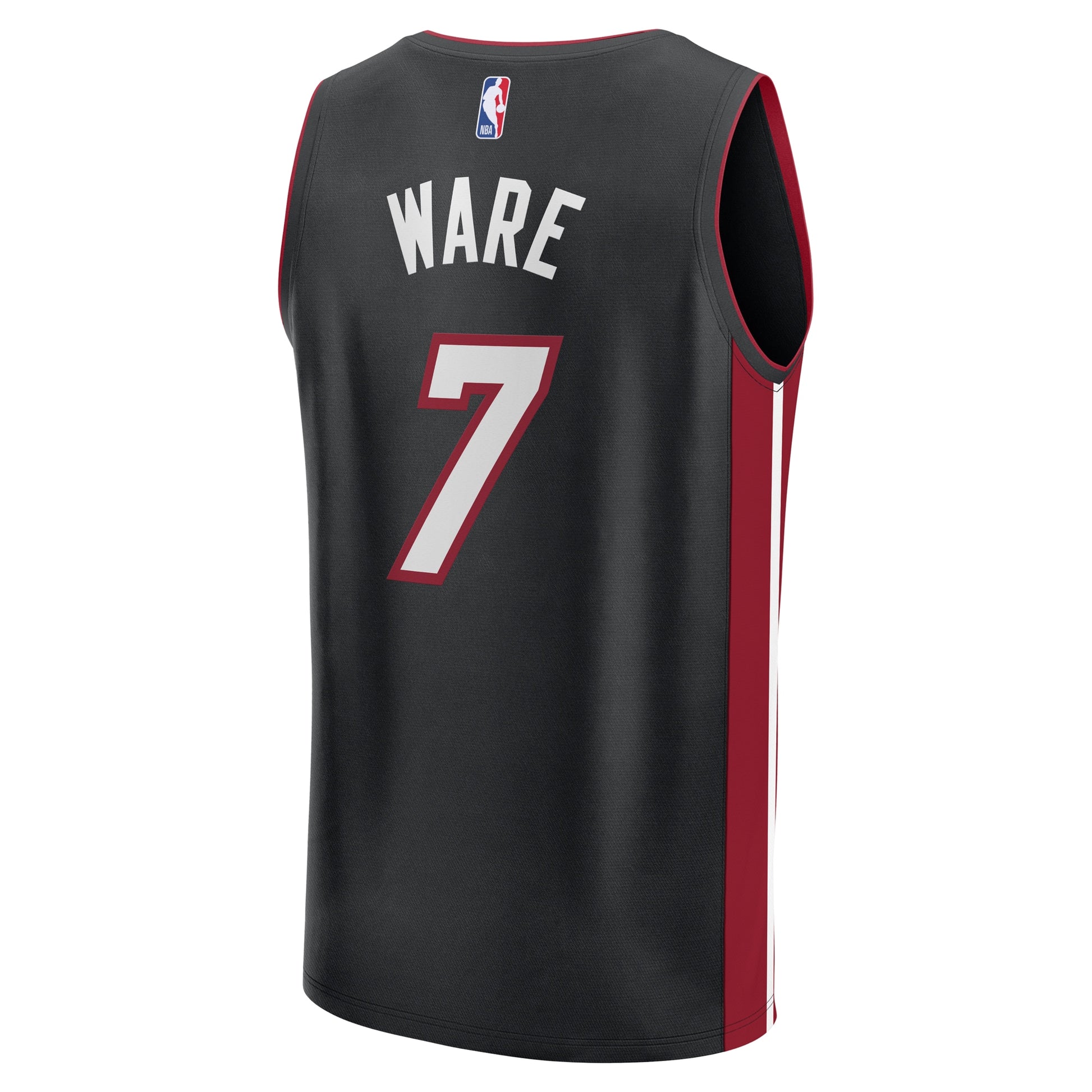 Men's Miami Heat Kel'el Ware Fanatics Black Fast Break Replica Player Jersey - Icon Edition