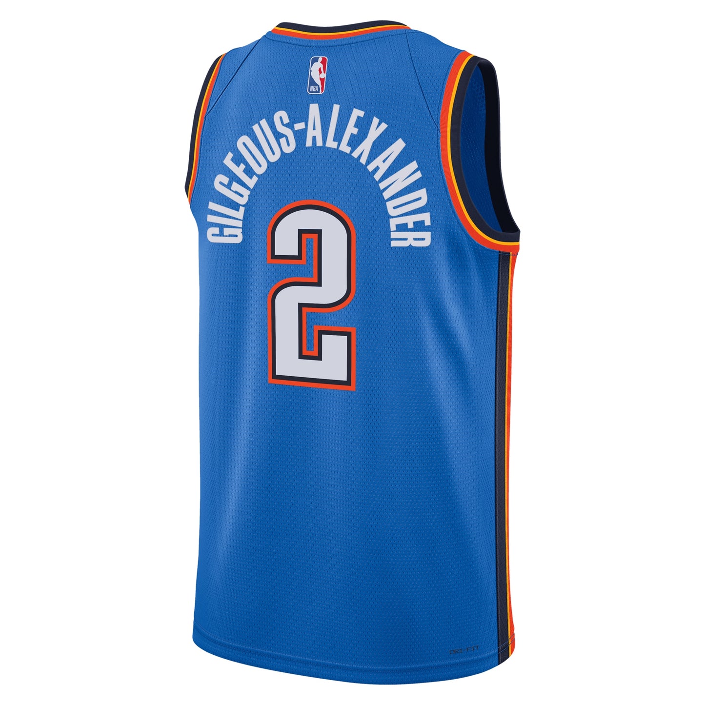 Unisex Oklahoma City Thunder Shai Gilgeous-Alexander Nike Blue Badge Swingman Replica Jersey - Icon Edition
