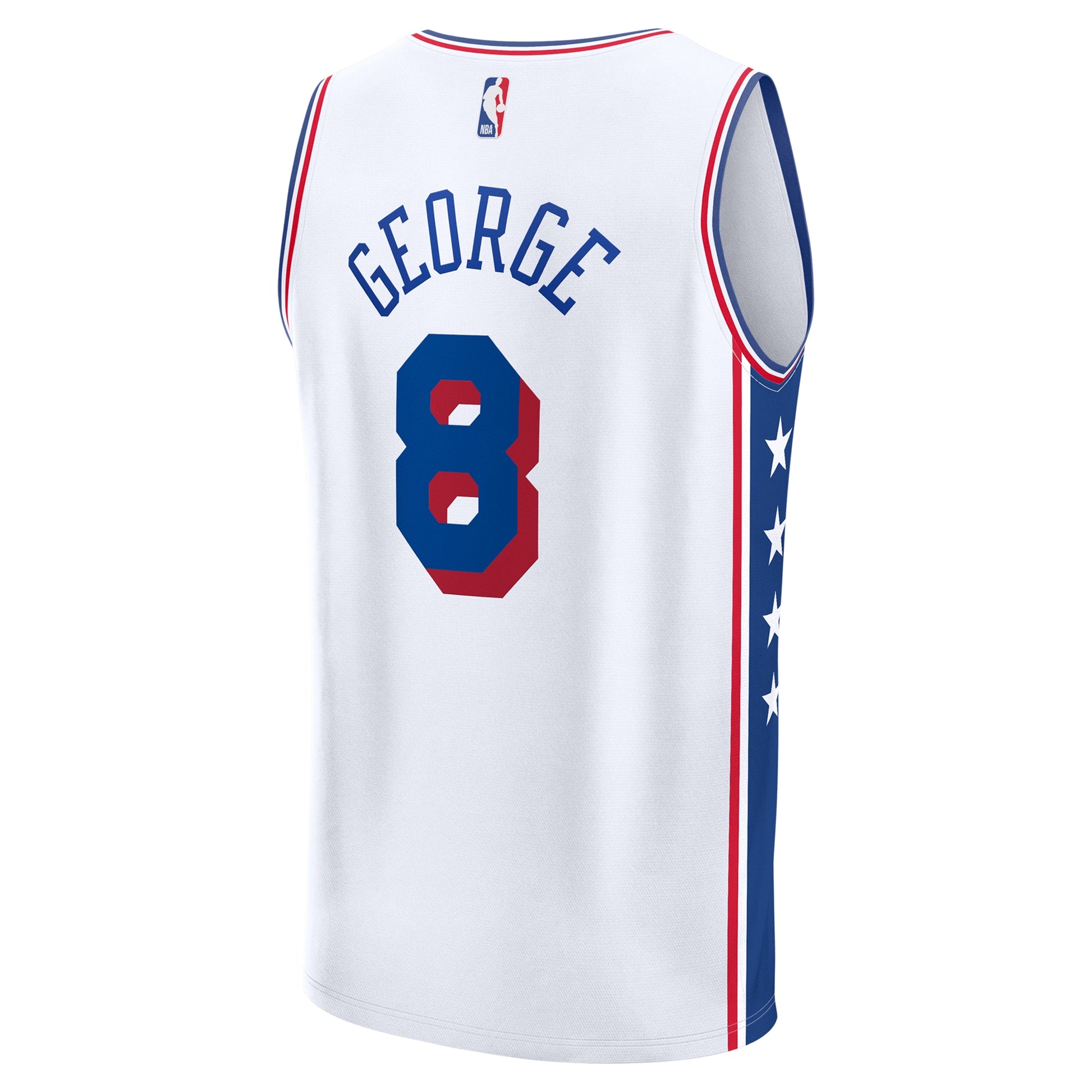Men's Philadelphia 76ers Paul George Fanatics White Fast Break Replica Player Jersey - Association Edition