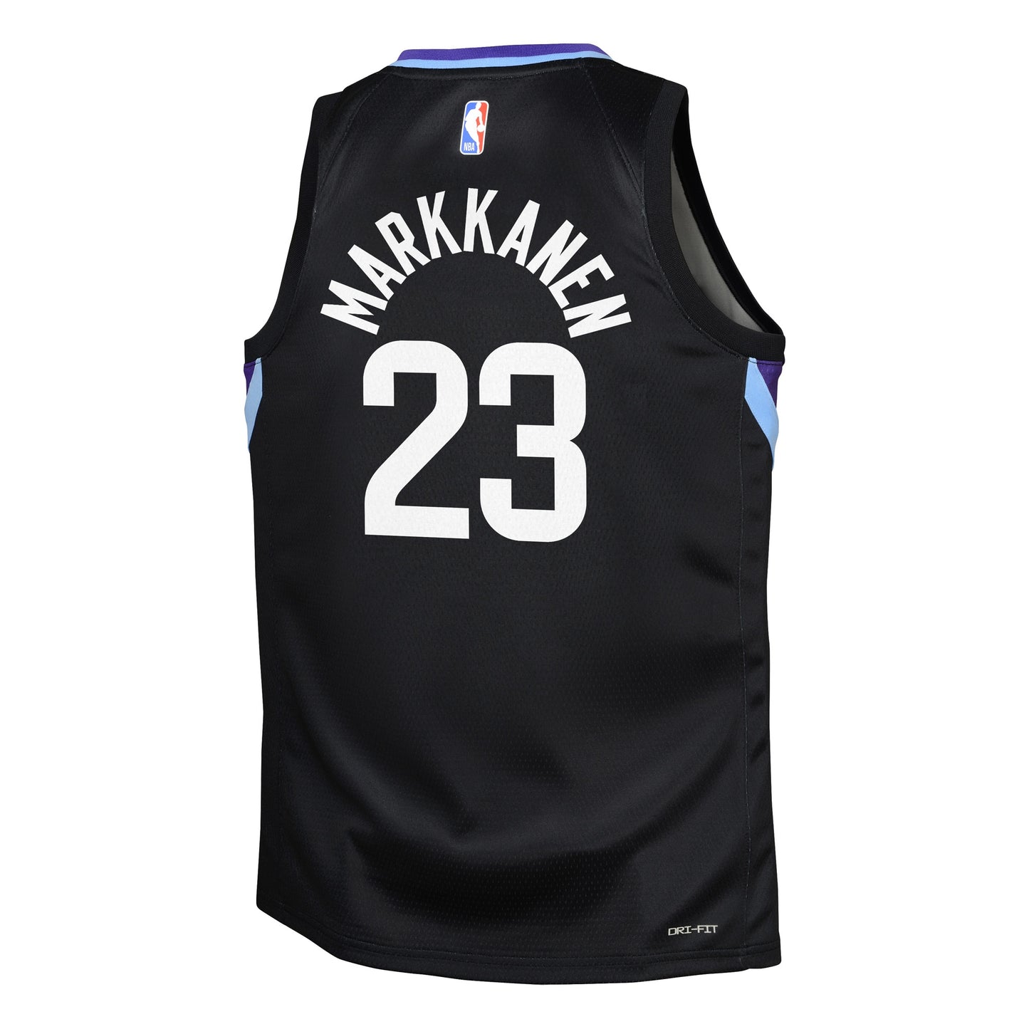 Youth Utah Jazz Lauri Markkanen Jordan Brand Black Swingman Jersey - Statement Edition