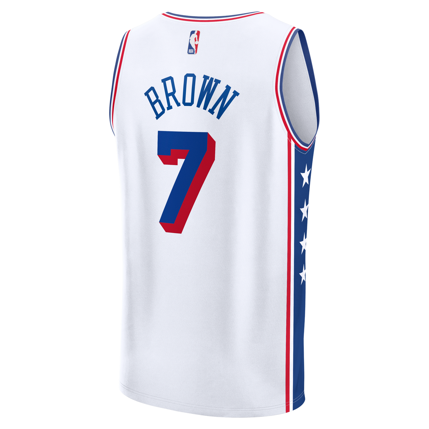 Men's Philadelphia 76ers Jaylen Brown Fanatics White Fast Break Jersey - Association Edition