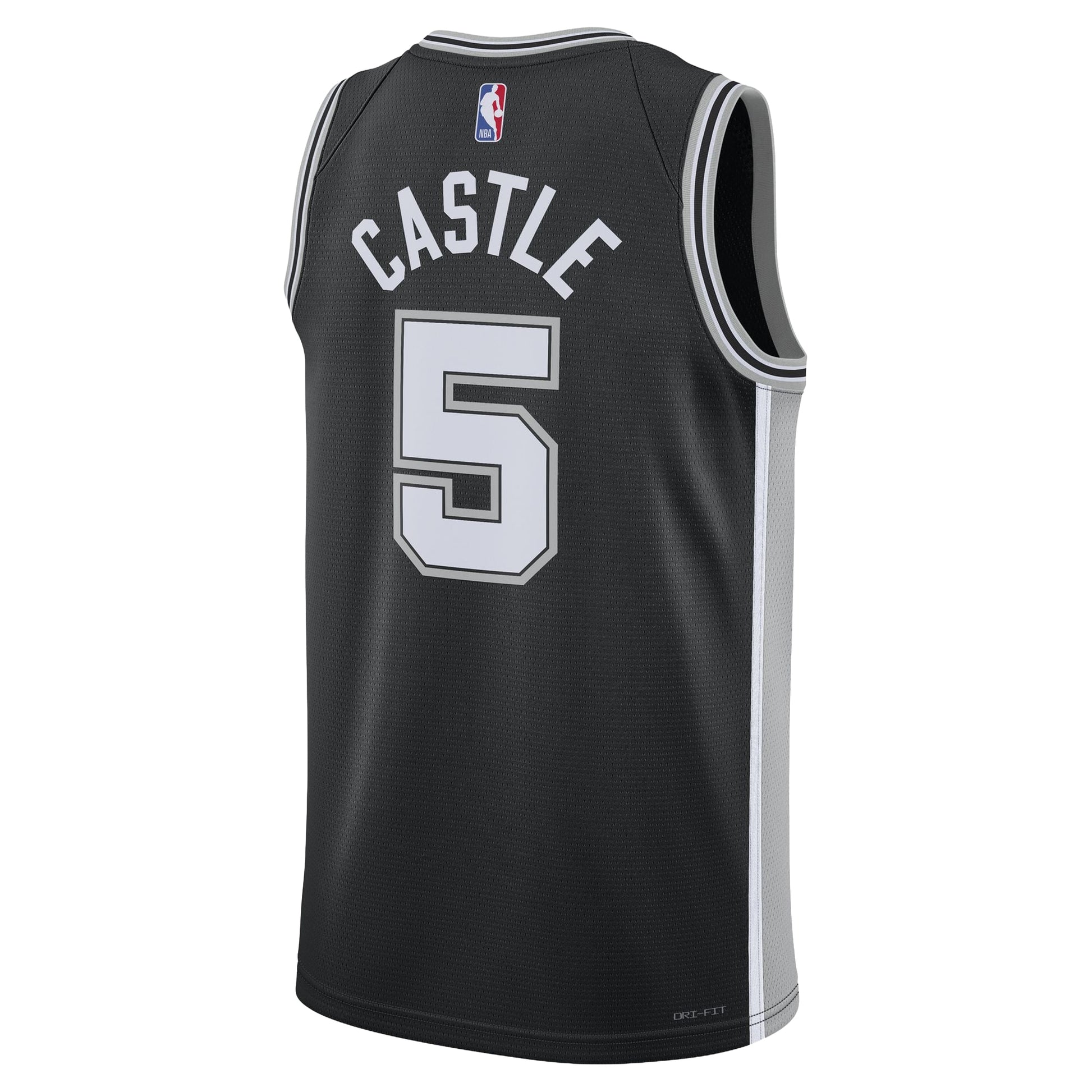 Unisex San Antonio Spurs Stephon Castle Nike Black Swingman Jersey - Icon Edition
