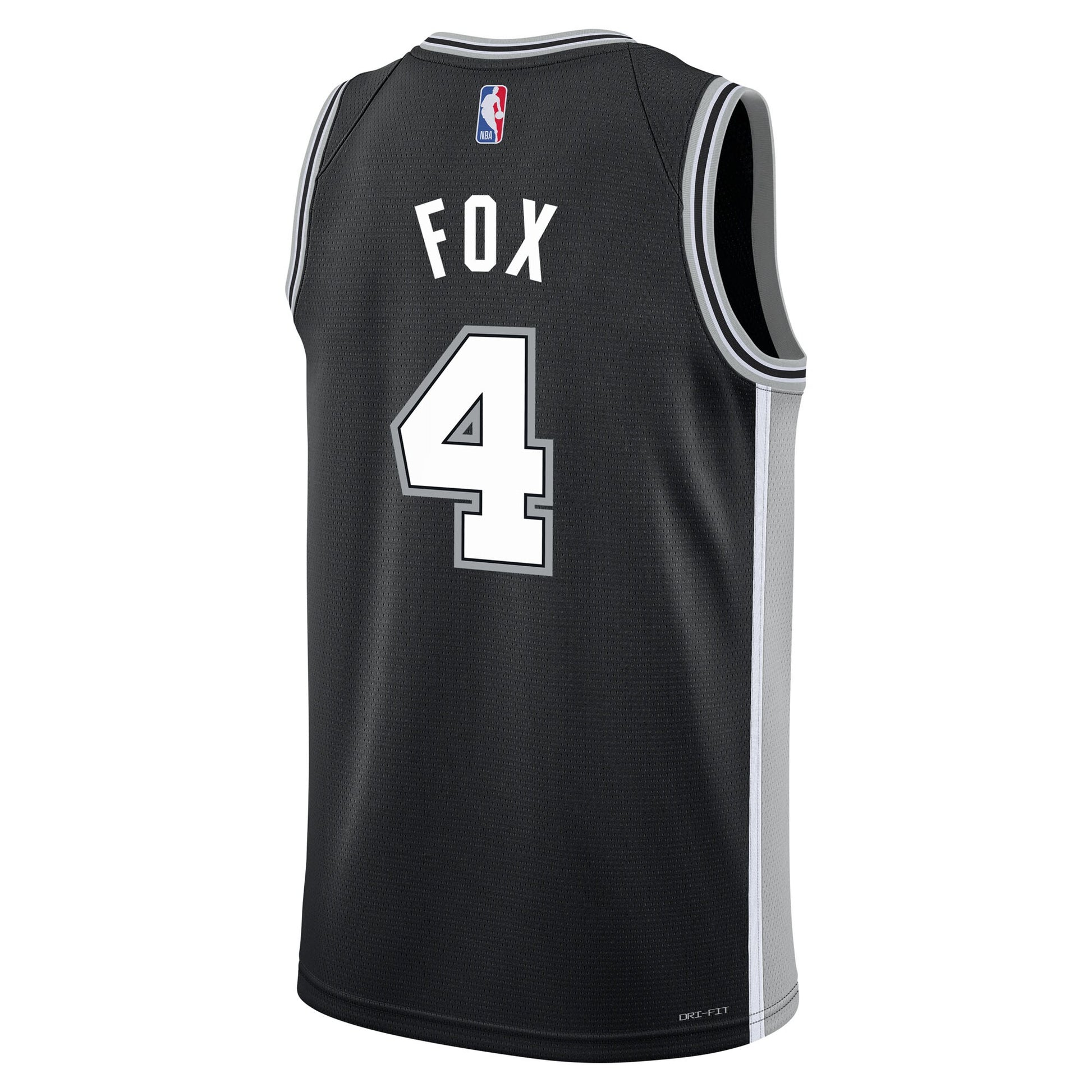 Youth San Antonio Spurs De'Aaron Fox Nike Black Swingman Jersey - Icon Edition