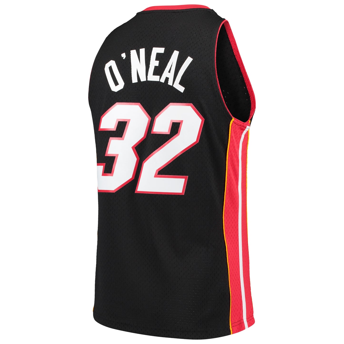 Men's Miami Heat Shaquille O'Neal Mitchell & Ness Black Hardwood Classics Swingman Jersey