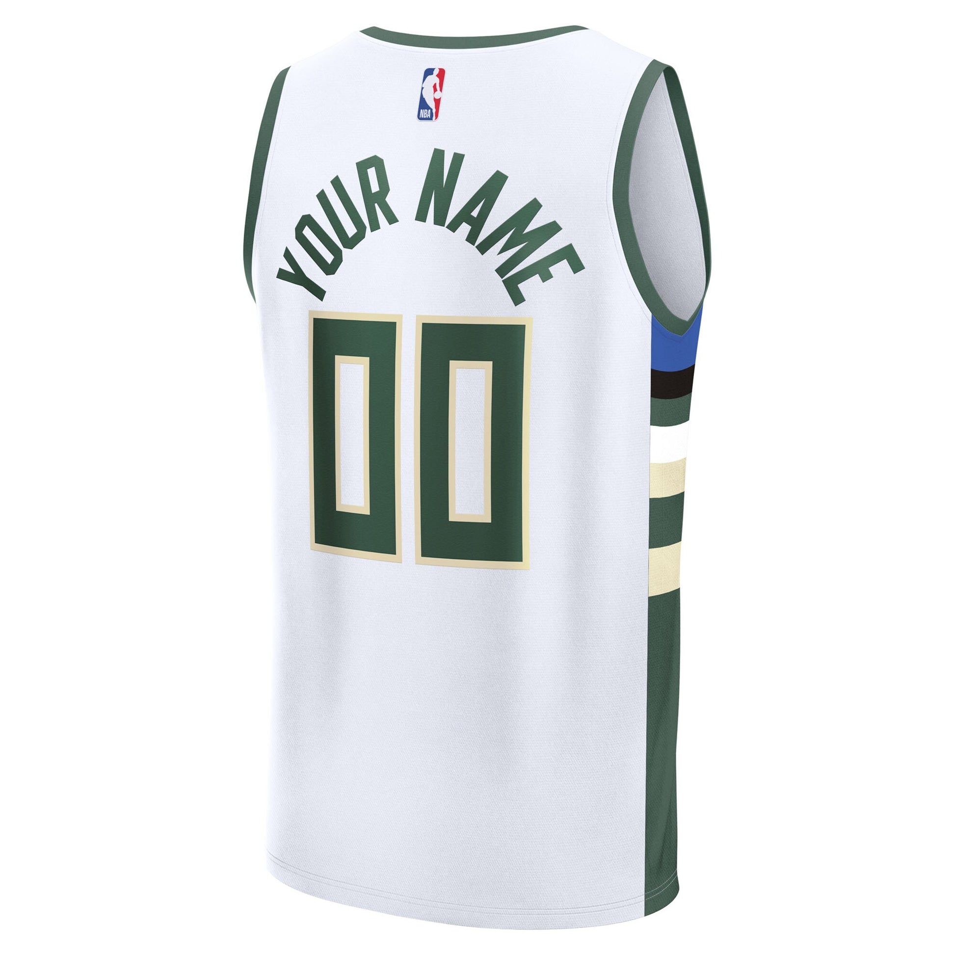 Youth Milwaukee Bucks Fanatics White Fast Break Custom Replica Jersey - Association Edition