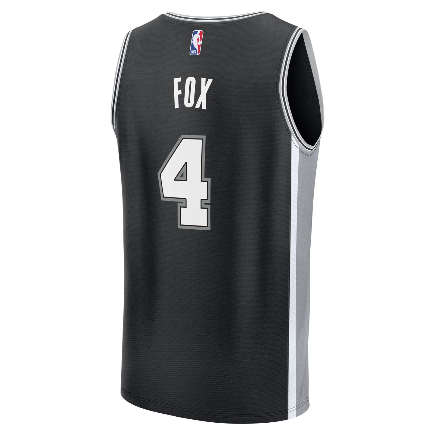 Men's San Antonio Spurs De'Aaron Fox Fanatics Black Fast Break Replica Player Jersey - Icon Edition