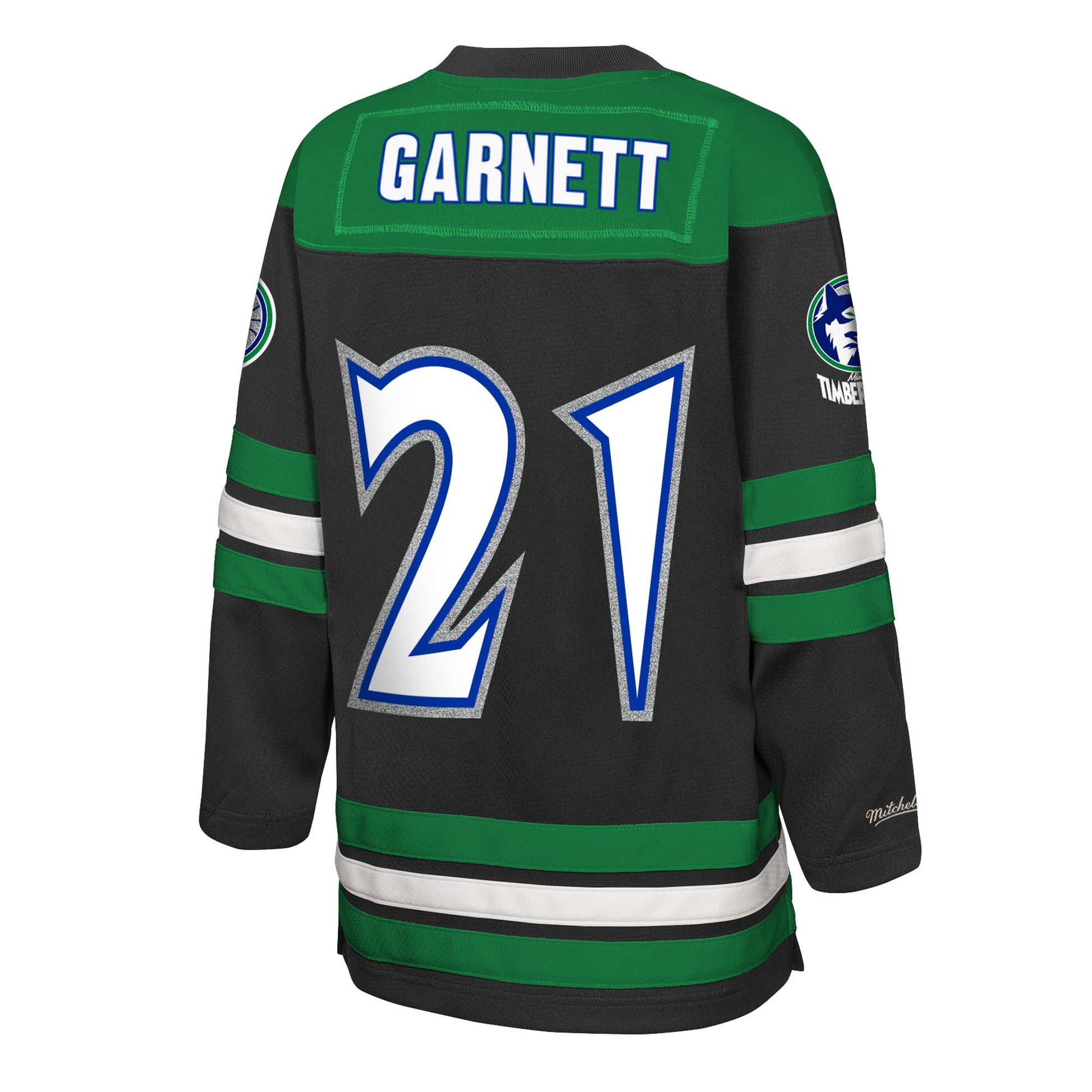 Youth Minnesota Timberwolves Kevin Garnett Mitchell & Ness Black Maxxed Out 2.0 Fashion Hockey Jersey