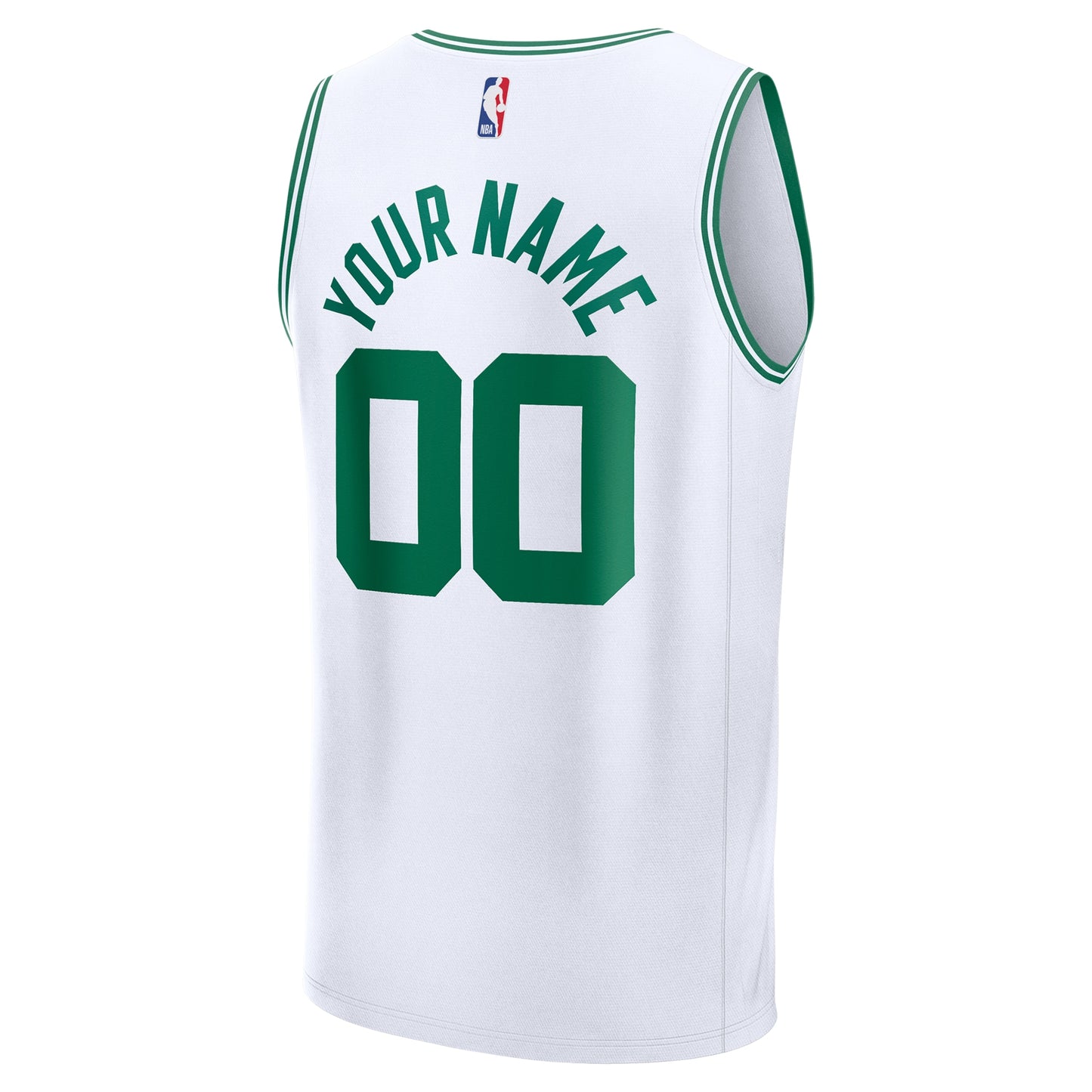 Men's Boston Celtics Fanatics White Fast Break Custom Jersey - Association Edition