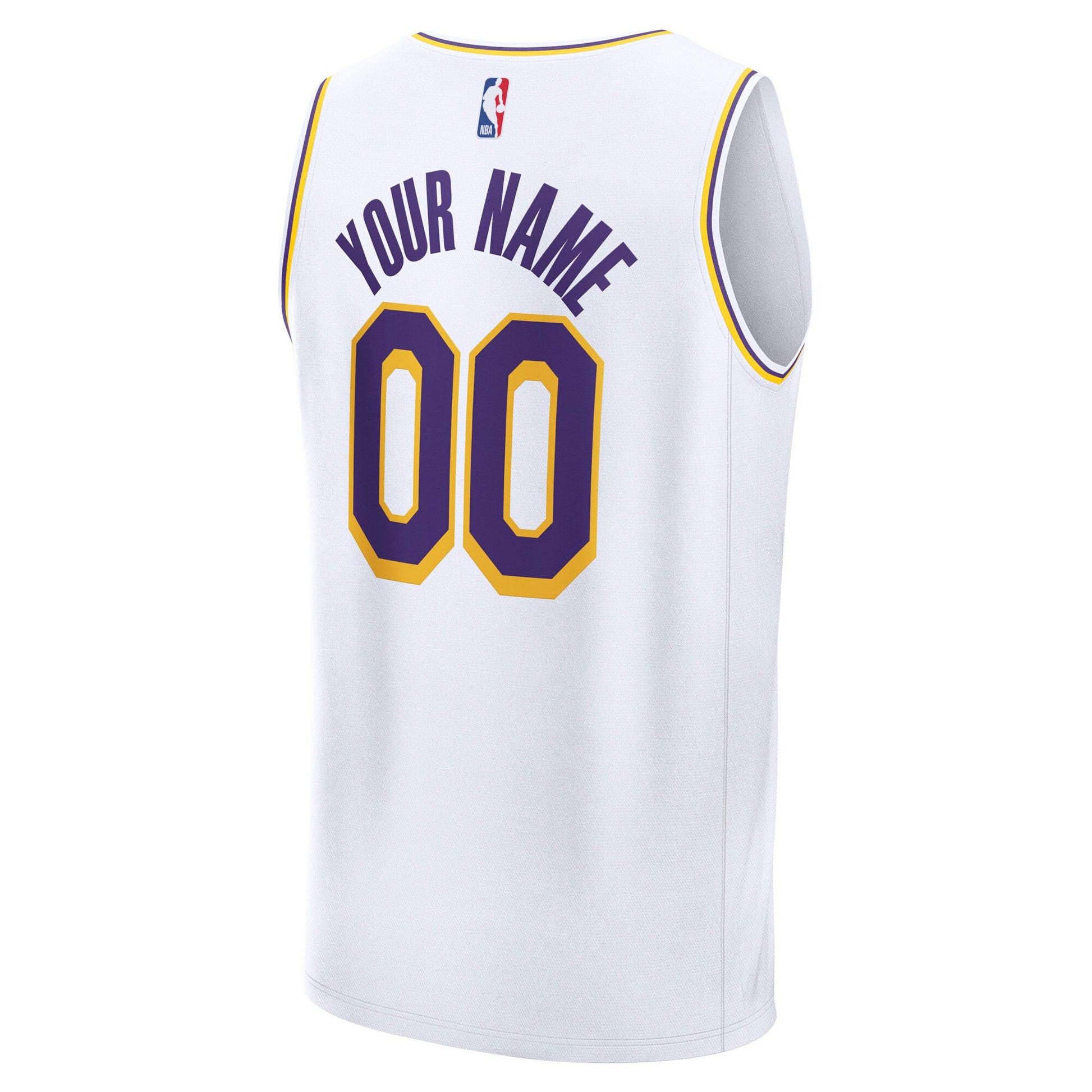 Youth Los Angeles Lakers Fanatics White Fast Break Custom Replica Jersey - Association Edition