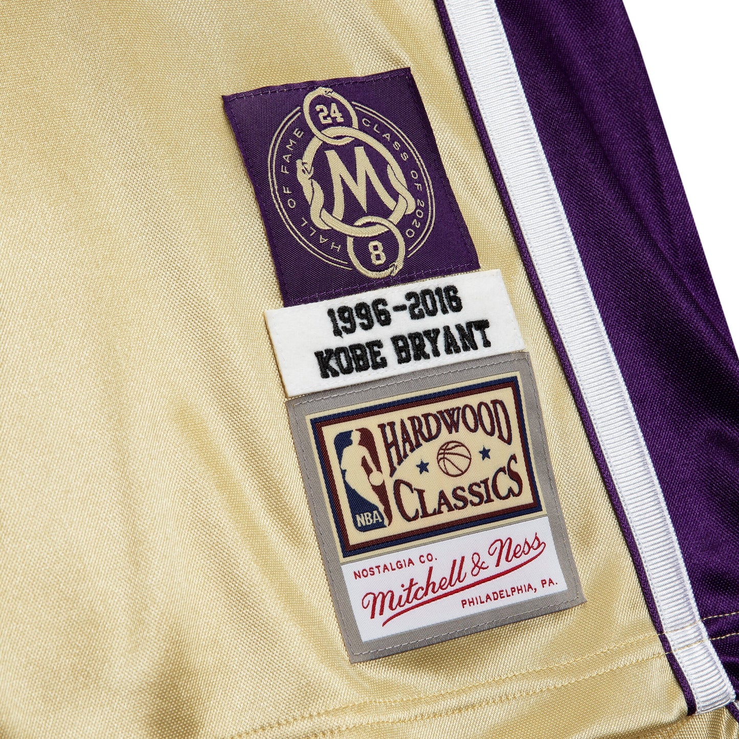 Men's Los Angeles Lakers Kobe Bryant Mitchell & Ness Gold Hall of Fame Class of 2020 #8 Authentic Jersey