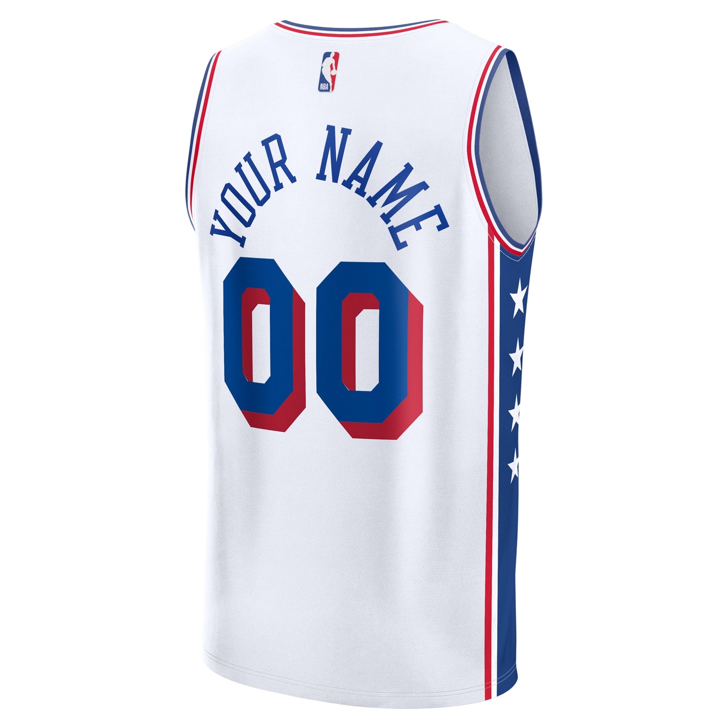 Youth Philadelphia 76ers Fanatics White Fast Break Custom Replica Jersey - Association Edition