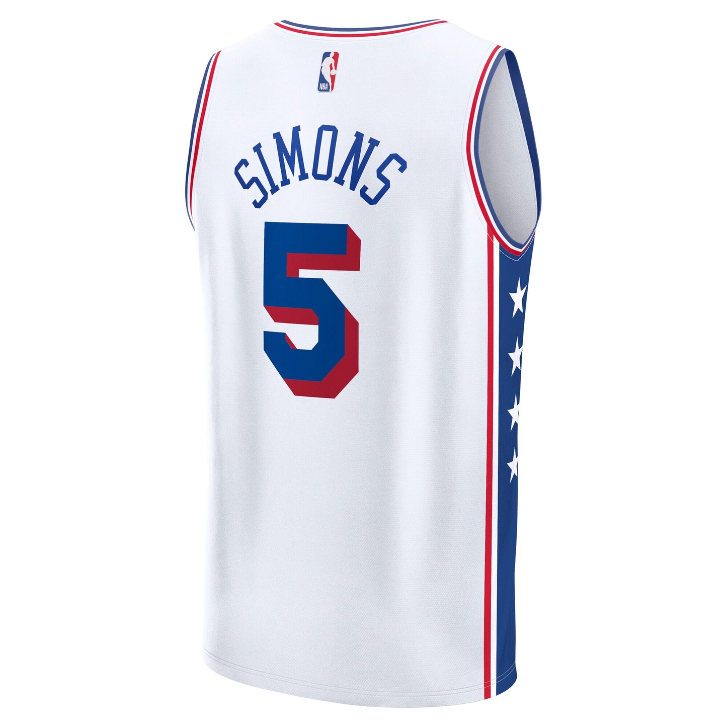 Youth Philadelphia 76ers Anfernee Simons Fanatics White Fast Break Replica Jersey - Association Edition