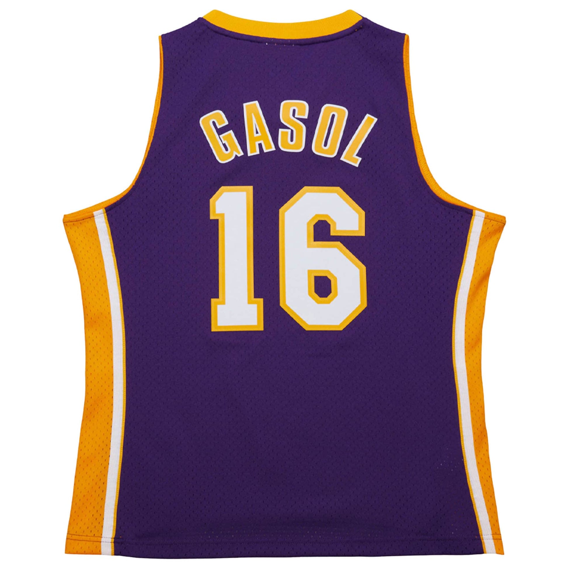 Men's Los Angeles Lakers Pau Gasol Mitchell & Ness Purple 2009/10 Hardwood Classics Swingman Jersey