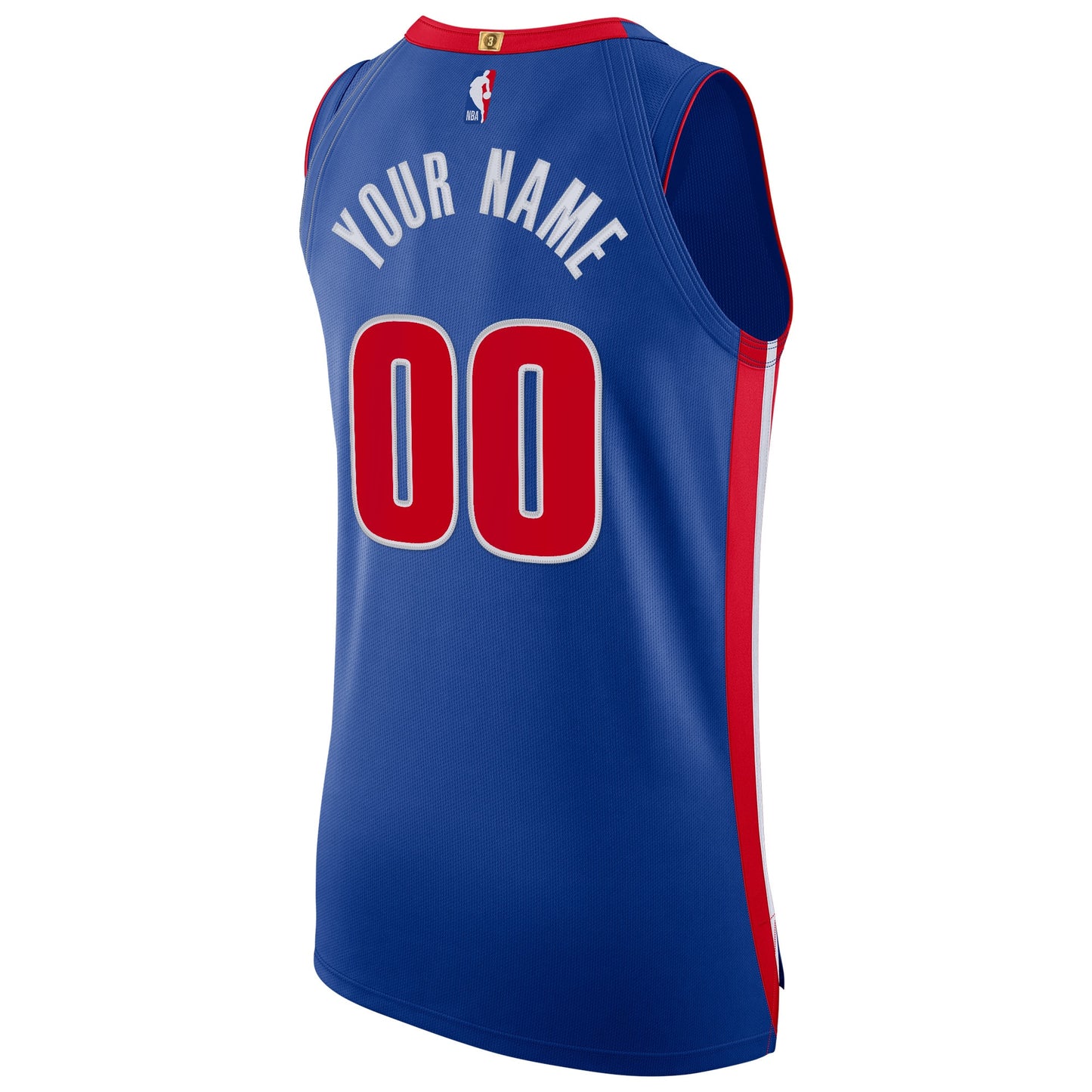 Men's Detroit Pistons Nike Blue Authentic Custom Jersey - Icon Edition