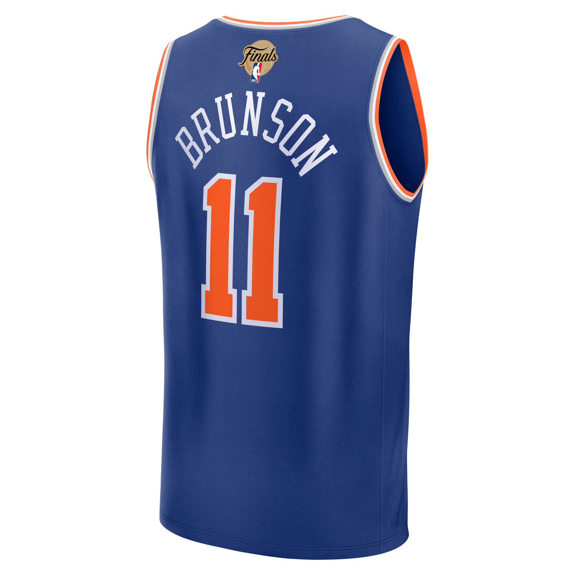 Men's New York Knicks Jalen Brunson Fanatics Blue 2026 NBA Finals Patch Fast Break Replica Jersey - Icon Edition