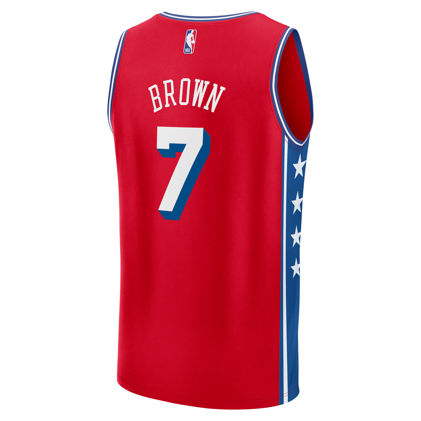 Men's Philadelphia 76ers Jaylen Brown Fanatics Red Fast Break Jersey - Statement Edition