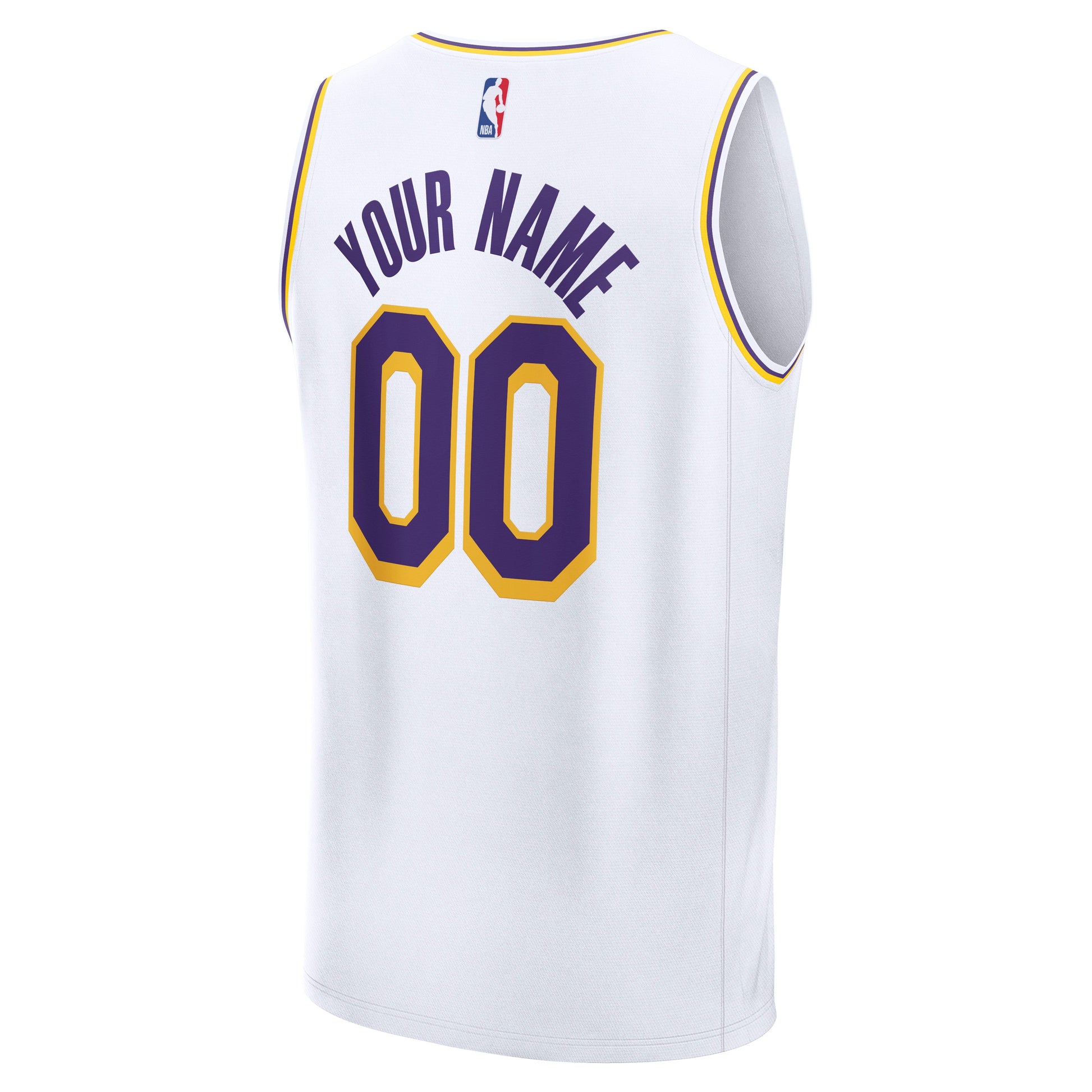 Men's Los Angeles Lakers Fanatics White Fast Break Custom Replica Jersey - Association Edition
