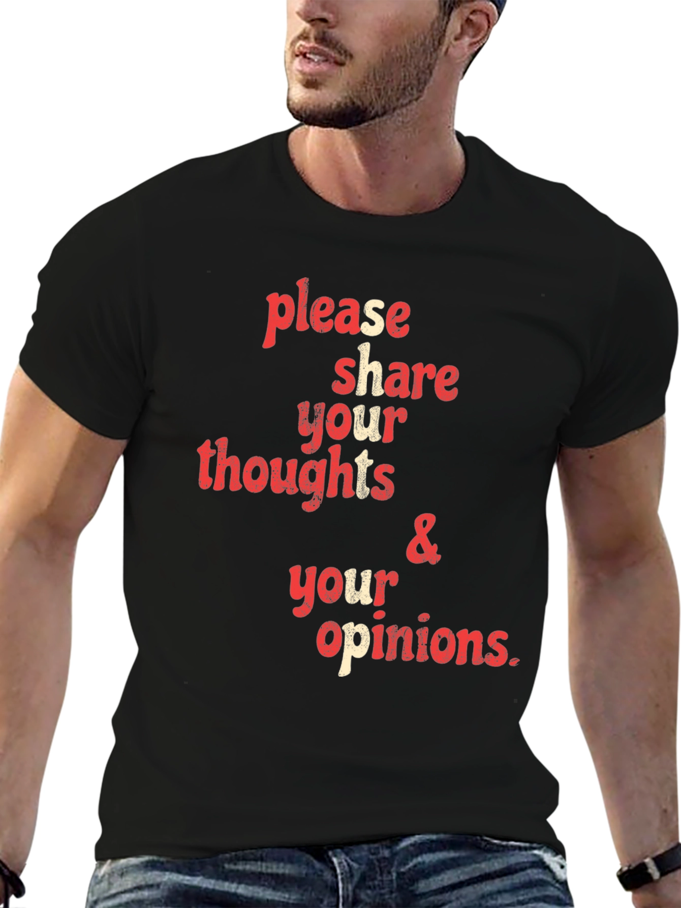 Share Your Thoughts Graphic Tee - Black