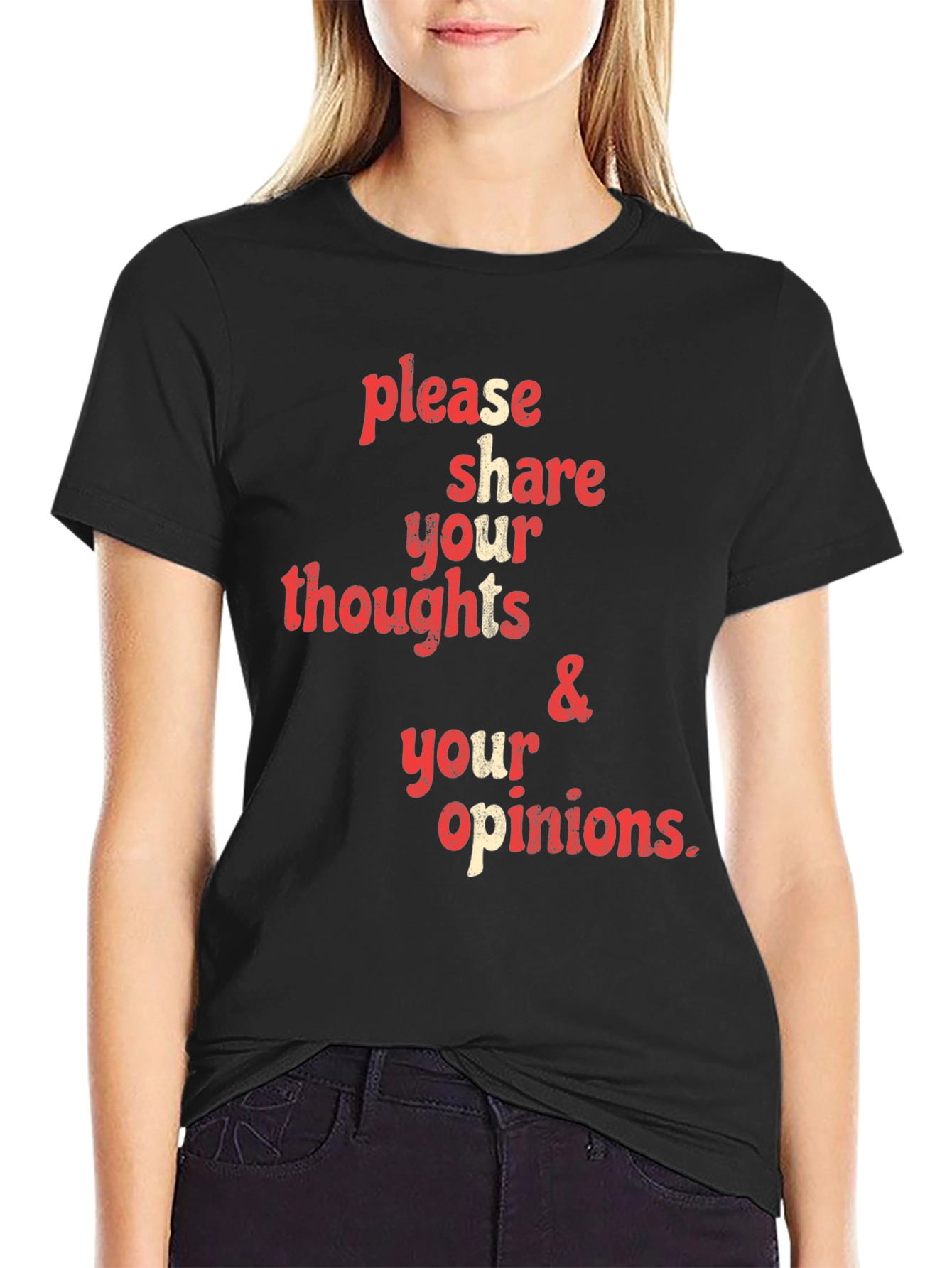 Share Your Thoughts Graphic Tee - Black
