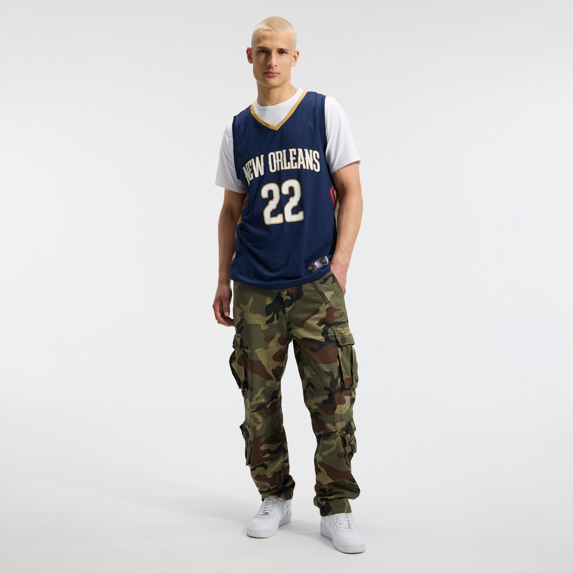 Men's New Orleans Pelicans Derik Queen Fanatics Navy Fast Break Replica Jersey - Icon Edition