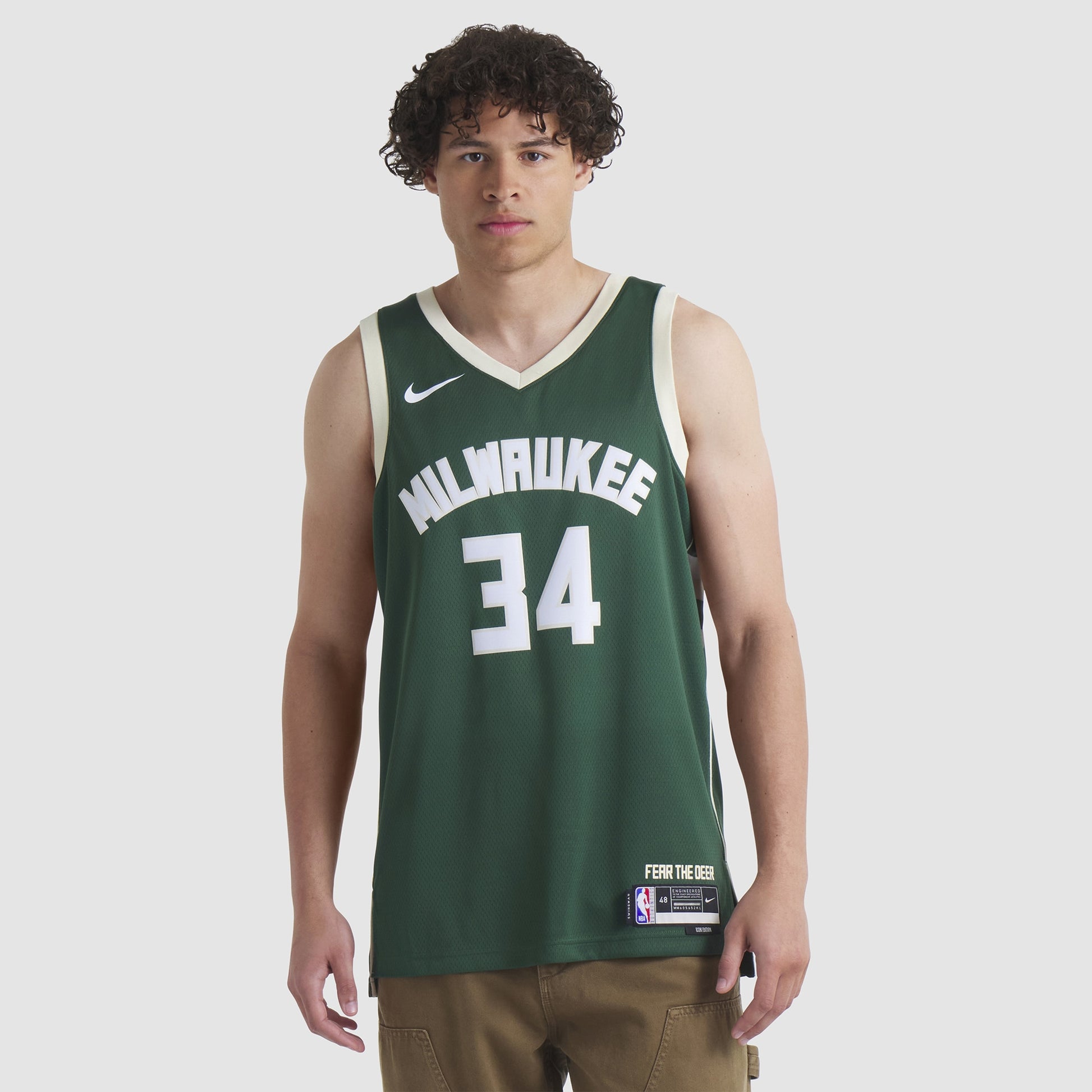 Unisex Milwaukee Bucks Giannis Antetokounmpo Nike Hunter Green Swingman Jersey - Icon Edition