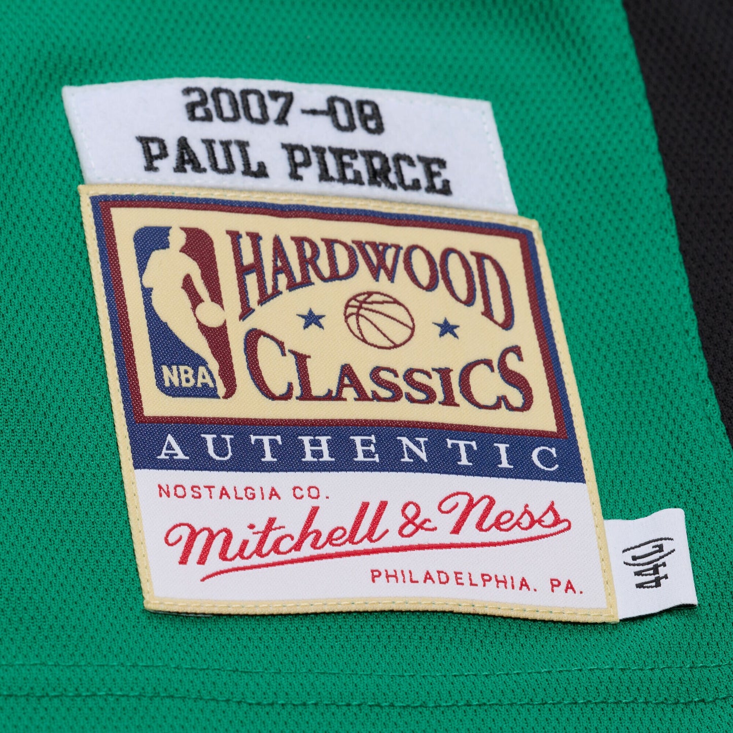 Men's Boston Celtics Paul Pierce Mitchell & Ness Kelly Green 2007-08 Hardwood Classics Authentic Jersey