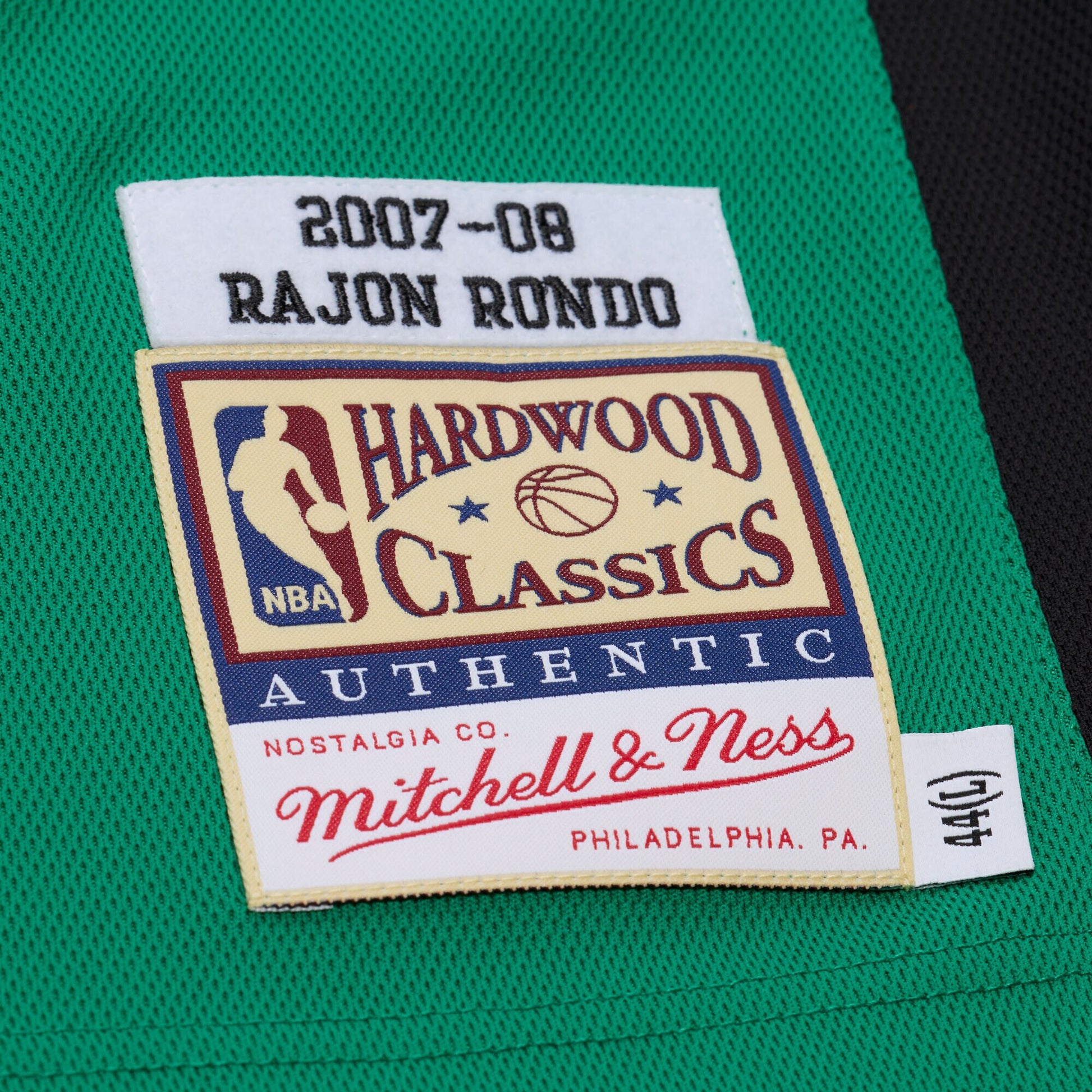 Men's Boston Celtics Rajon Rondo Mitchell & Ness Kelly Green 2007-08 Hardwood Classics Authentic Jersey