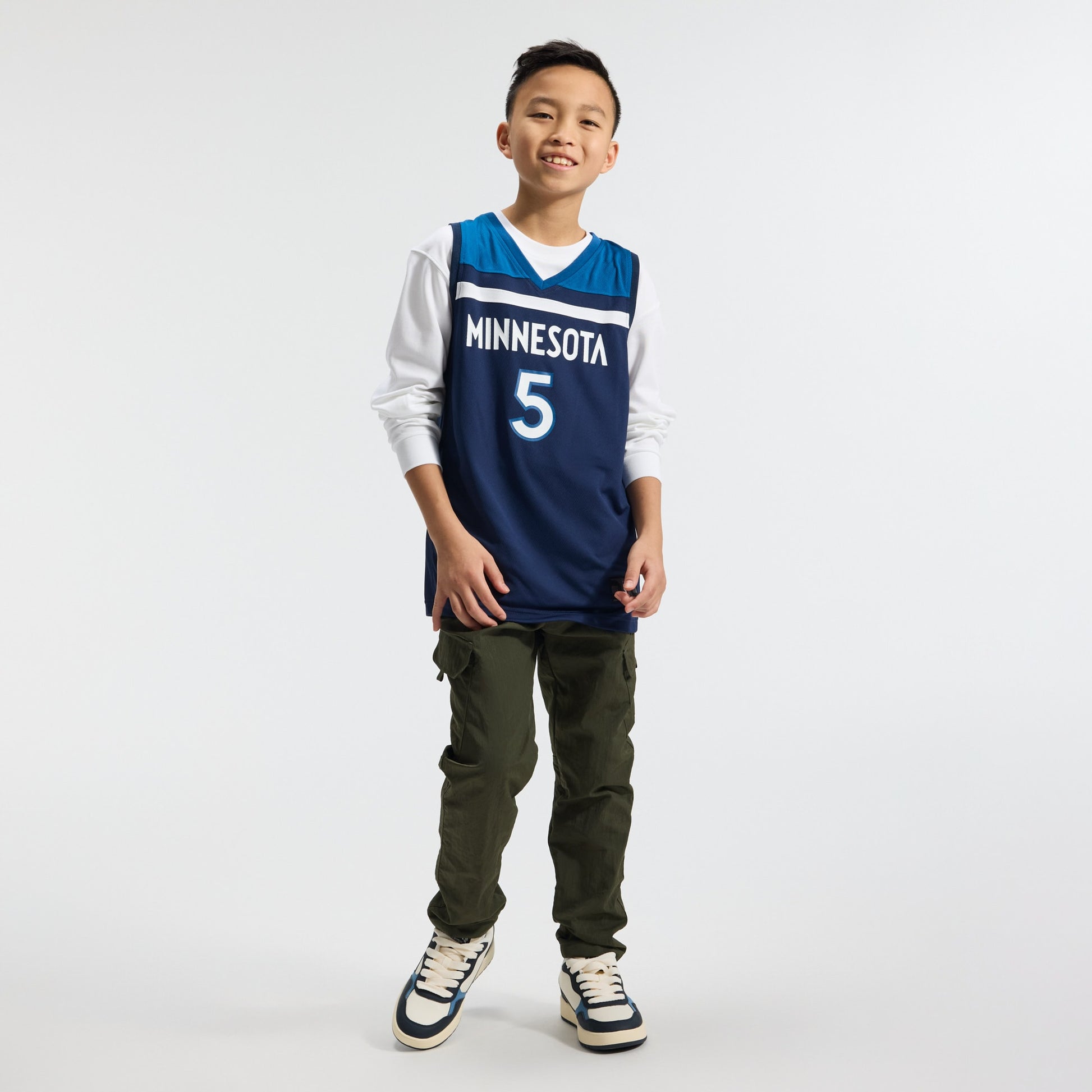 Youth Minnesota Timberwolves Anthony Edwards Fanatics Navy Fast Break Replica Player Jersey - Icon Edition