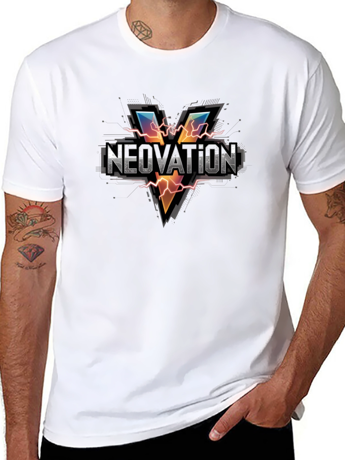 Neovation Graphic T-Shirt - Modern V-Design Tee