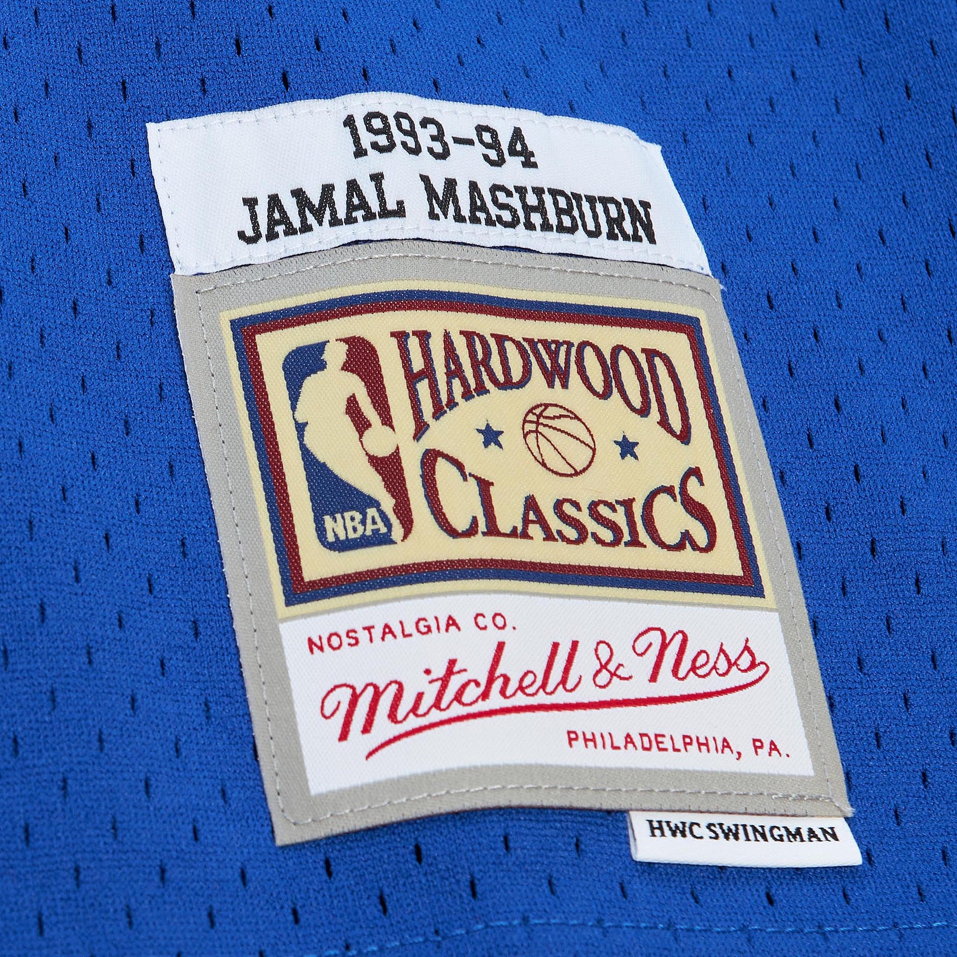 Men's Dallas Mavericks Jamal Mashburn Mitchell & Ness Blue 1993/94 Hardwood Classics Swingman Jersey