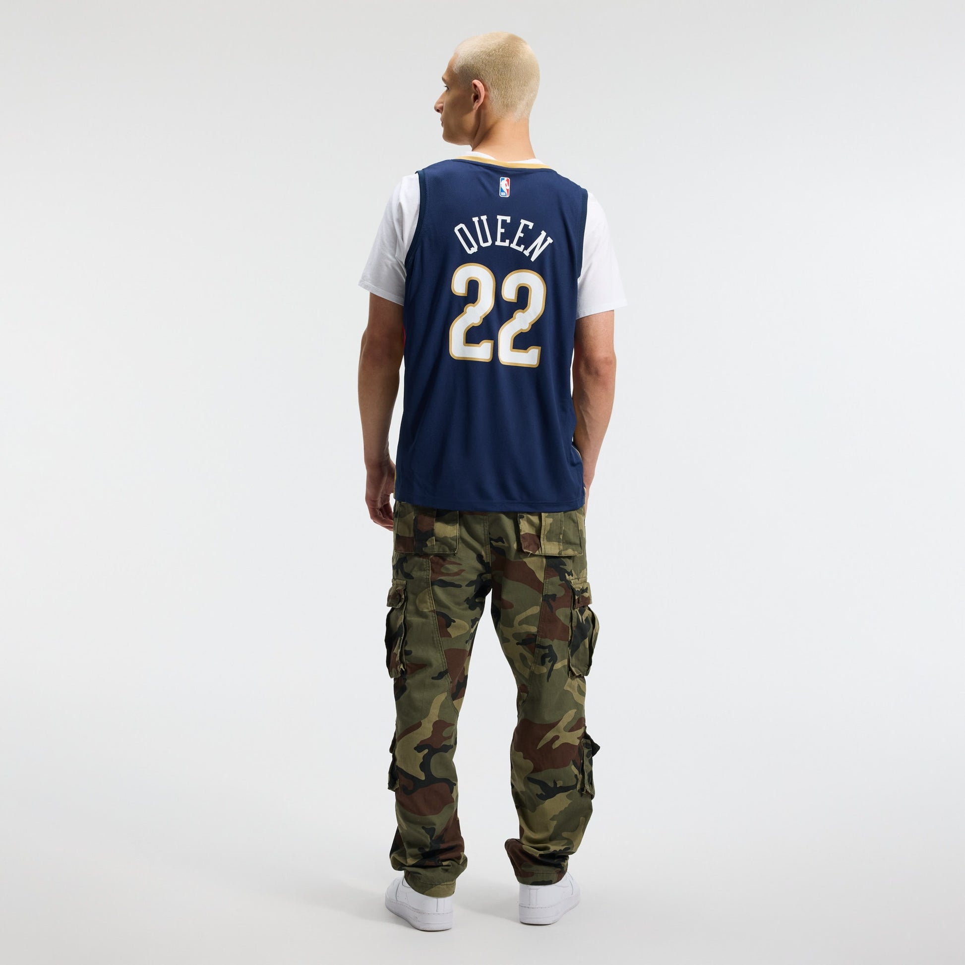 Men's New Orleans Pelicans Derik Queen Fanatics Navy Fast Break Replica Jersey - Icon Edition