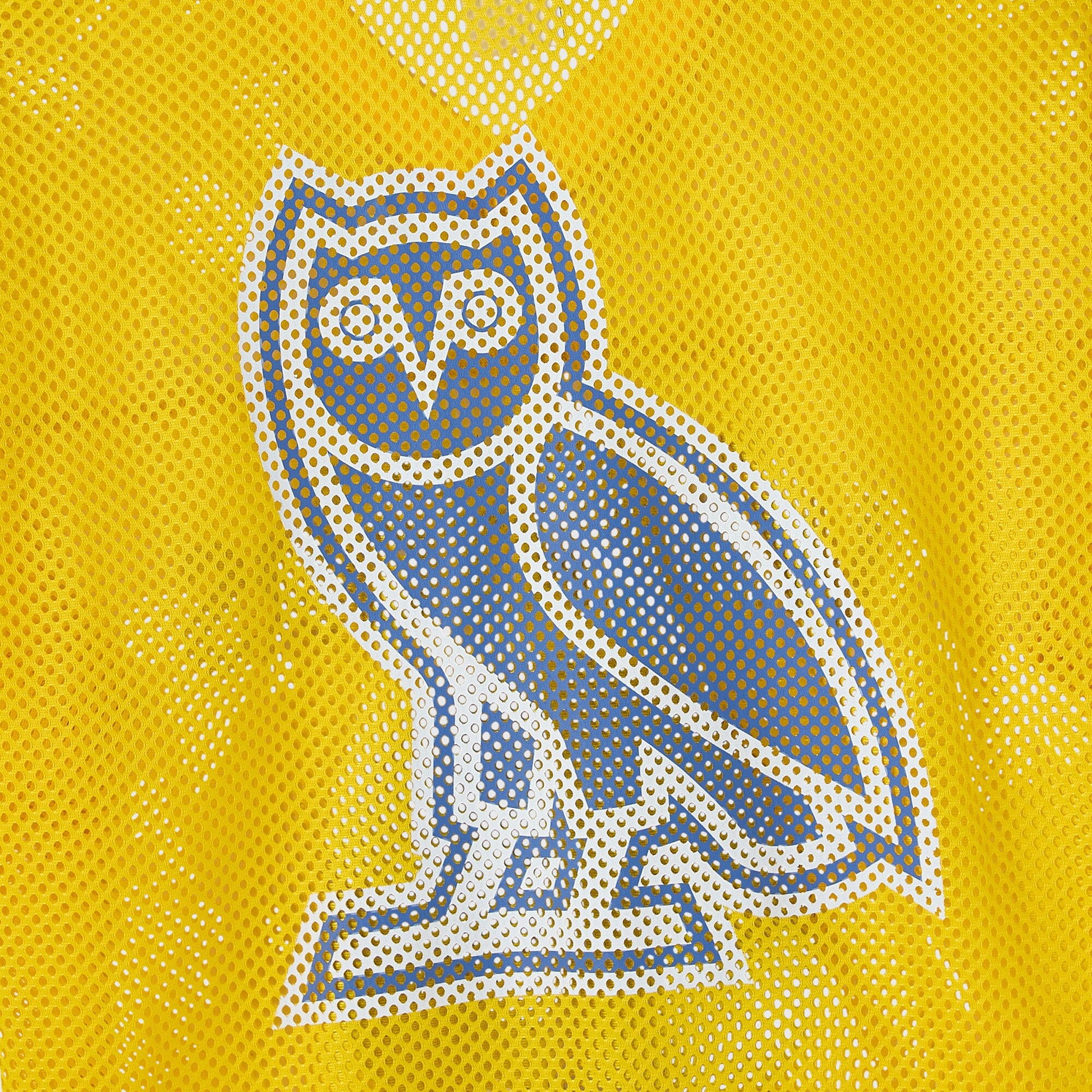 Men's Golden State Warriors  OVO x NBA Gold Mesh Football Fashion Jersey