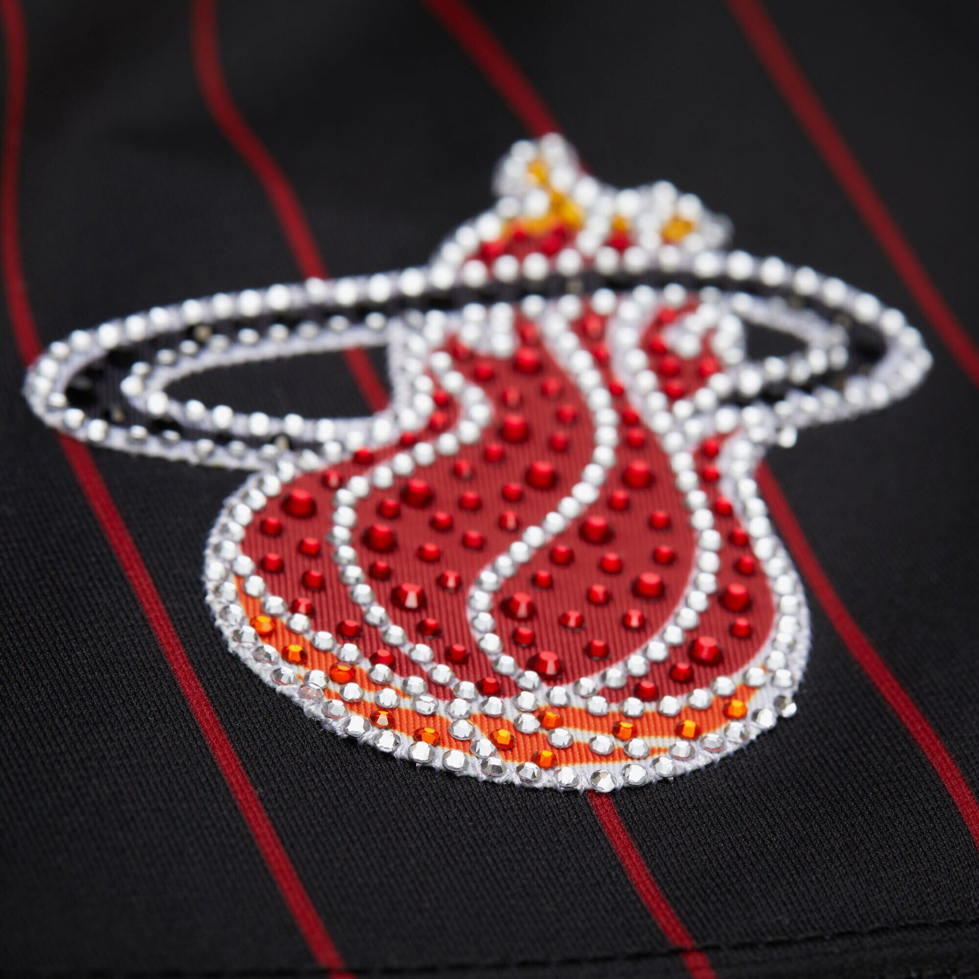 Women's Miami Heat Dwyane Wade Mitchell & Ness x DANNIJO Black Cropped Football Fashion Jersey