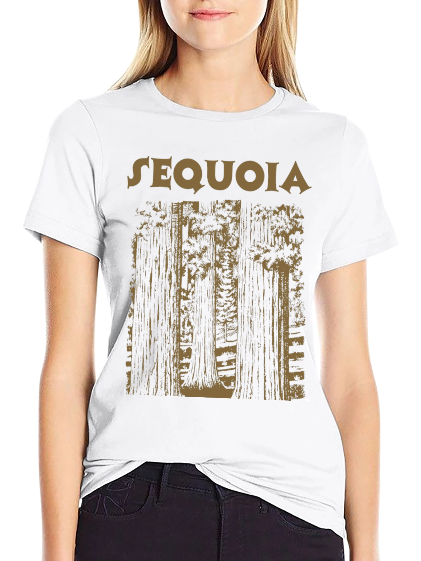 Sequoia Forest Graphic Tee - Black Cotton T-Shirt