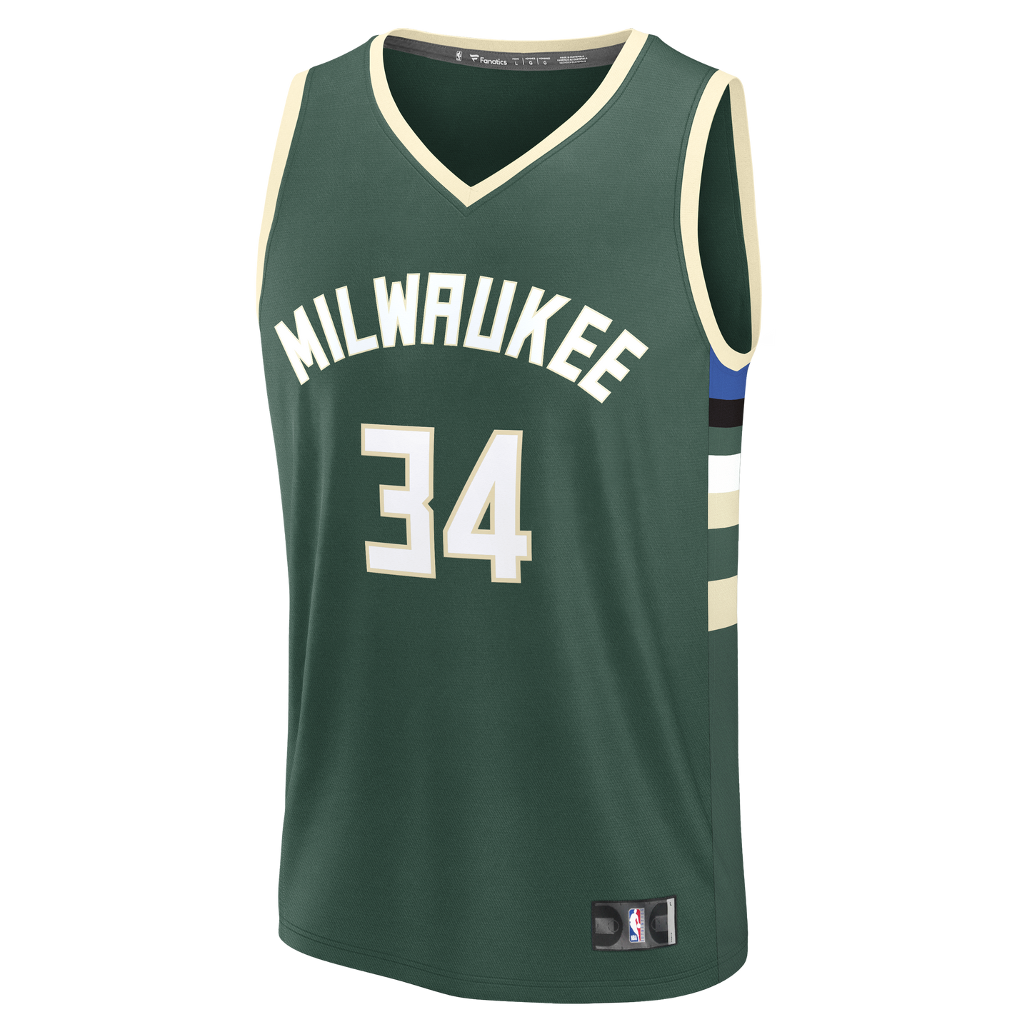 Youth Milwaukee Bucks Giannis Antetokounmpo Fanatics Hunter Green Fast Break Replica Player Jersey - Icon Edition