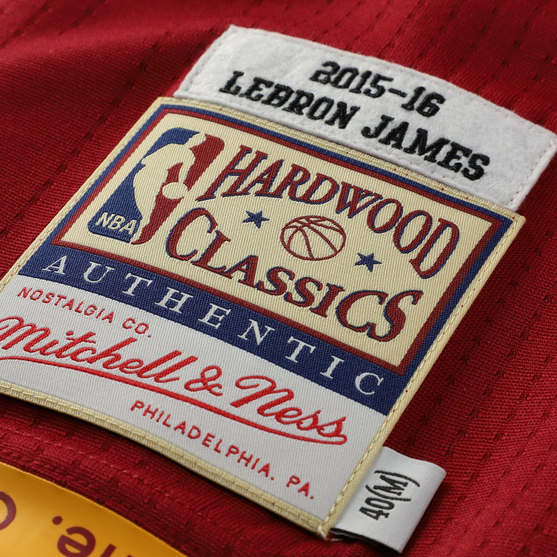 Men's Cleveland Cavaliers LeBron James Mitchell & Ness Wine Hardwood Classics 2015/16 Authentic Jersey