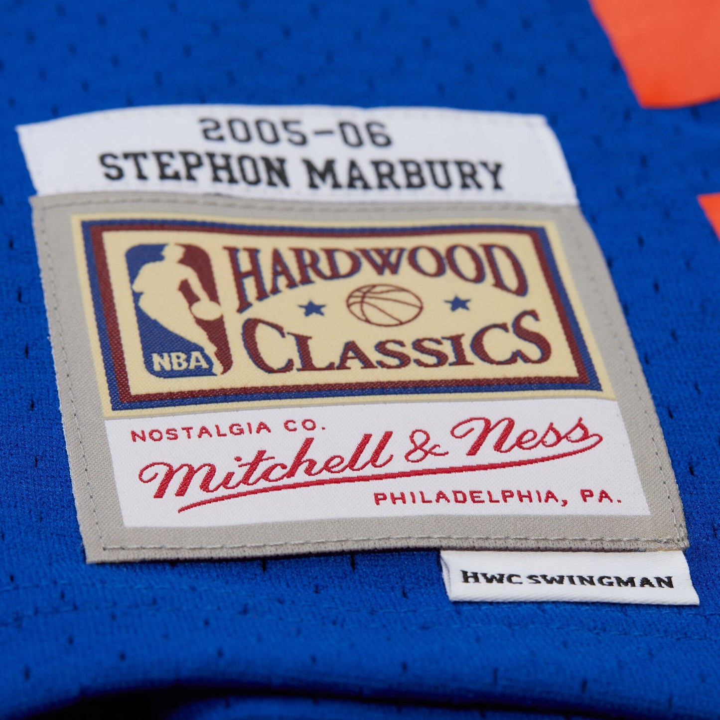 Men's New York Knicks Stephon Marbury Mitchell & Ness Blue 2005/06 Hardwood Classics Swingman Jersey