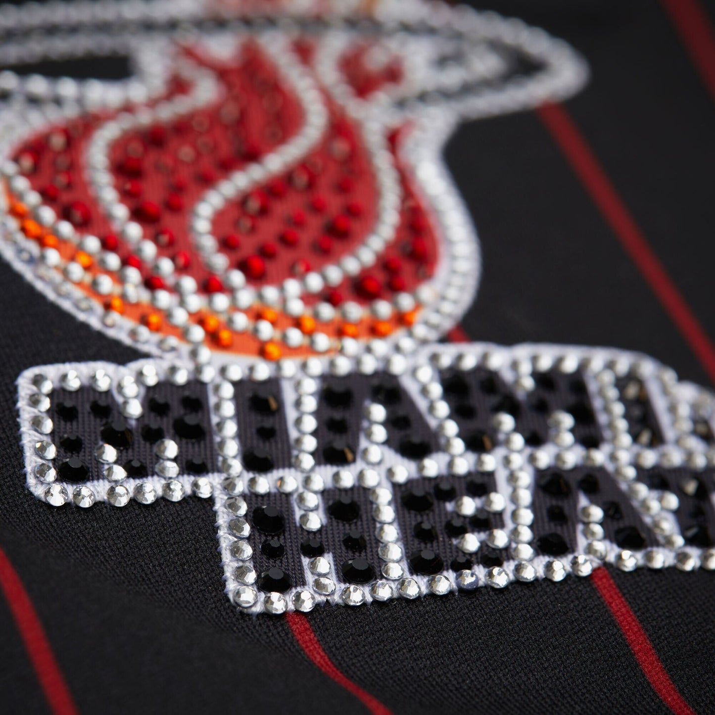 Women's Miami Heat Dwyane Wade Mitchell & Ness x DANNIJO Black Cropped Football Fashion Jersey