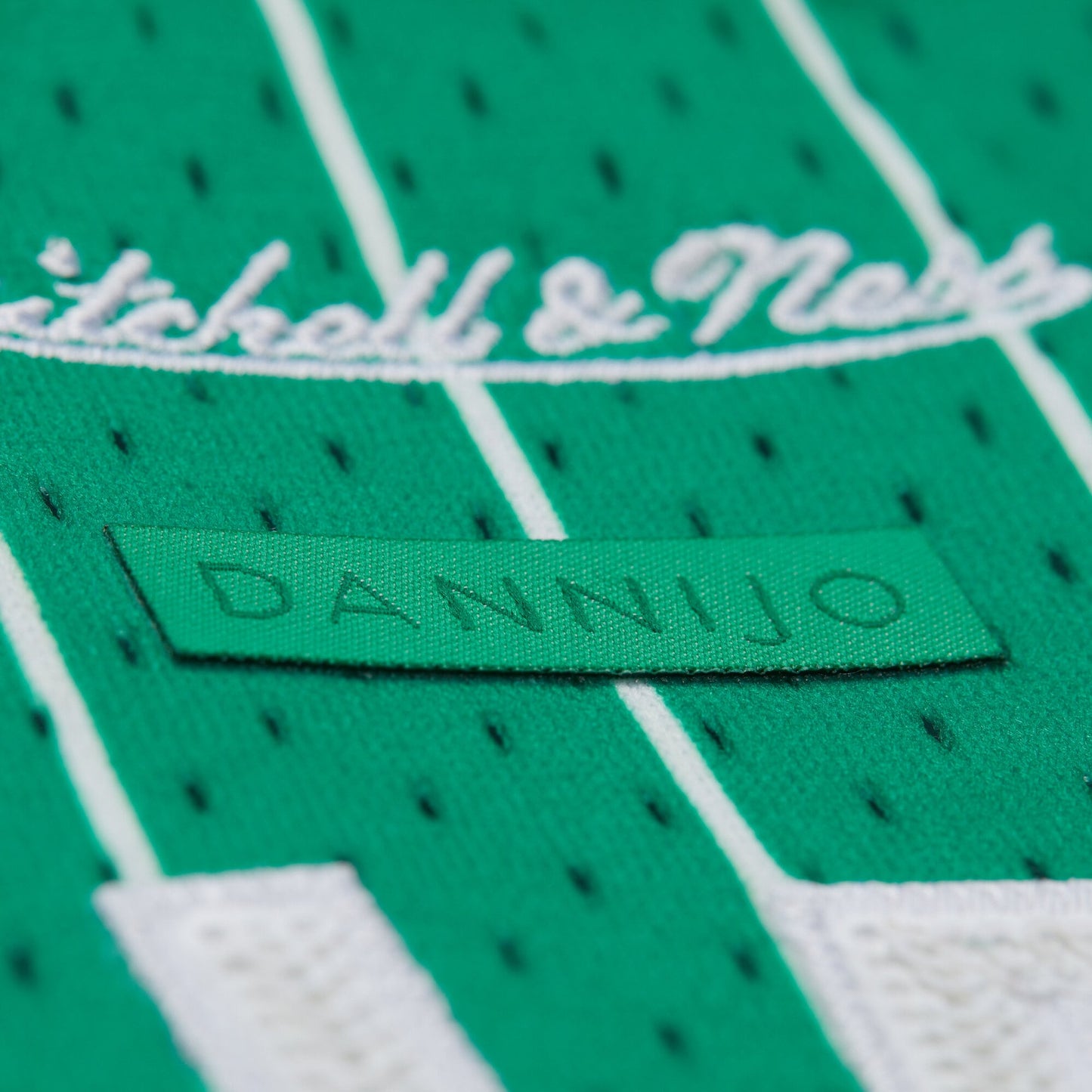 Women's Boston Celtics Larry Bird Mitchell & Ness x DANNIJO Kelly Green Fashion Cropped Basketball Jersey