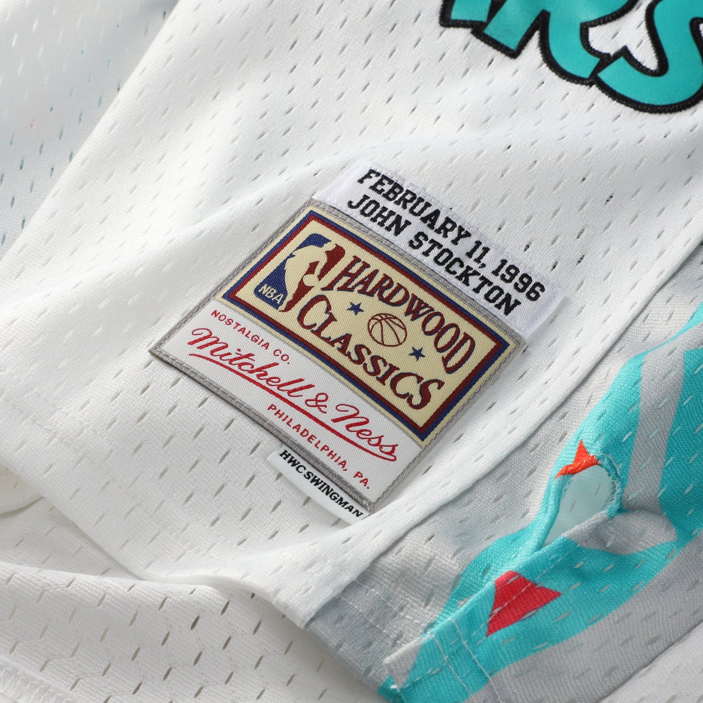Youth 1996 NBA All-Star Game John Stockton Mitchell & Ness White Hardwood Classics Swingman Jersey