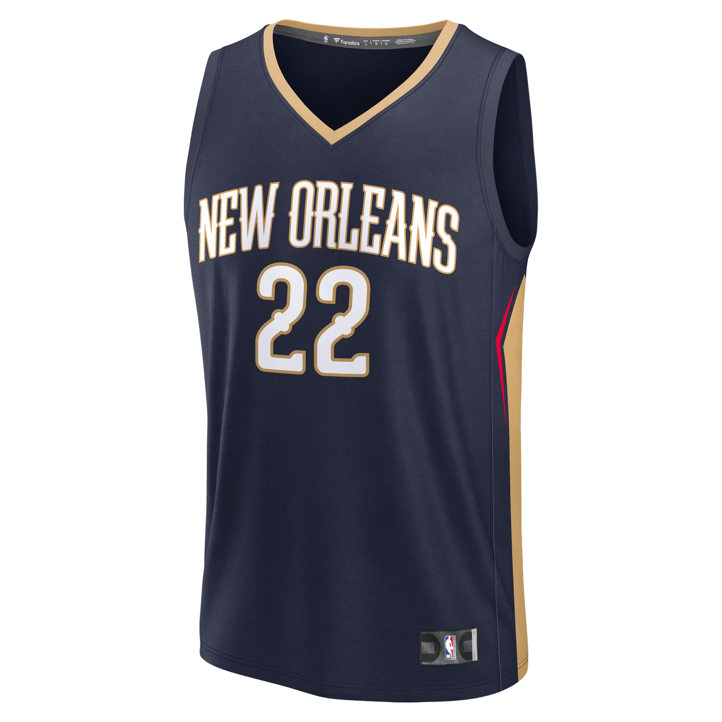 Men's New Orleans Pelicans Derik Queen Fanatics Navy Fast Break Replica Jersey - Icon Edition