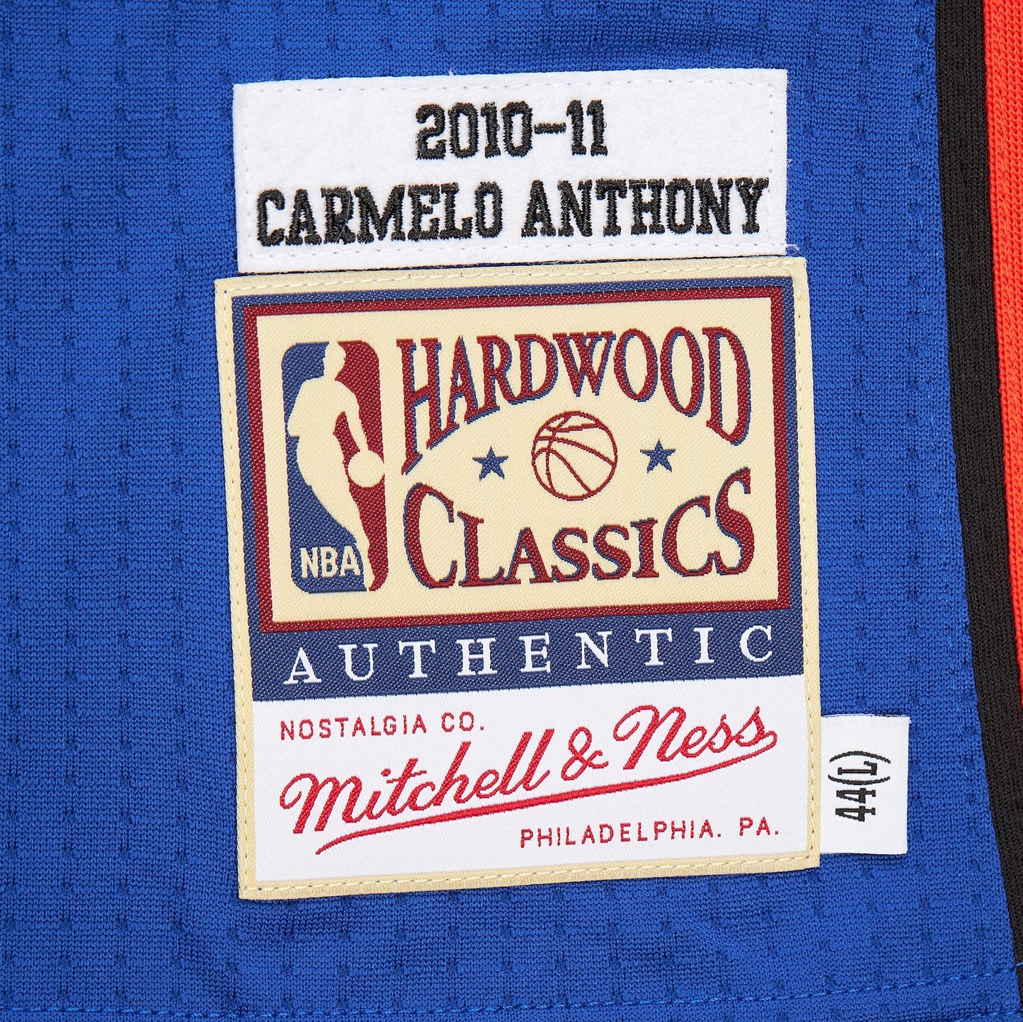 Men's New York Knicks Carmelo Anthony Mitchell & Ness Blue 2010/11 Hardwood Classics Authentic Jersey