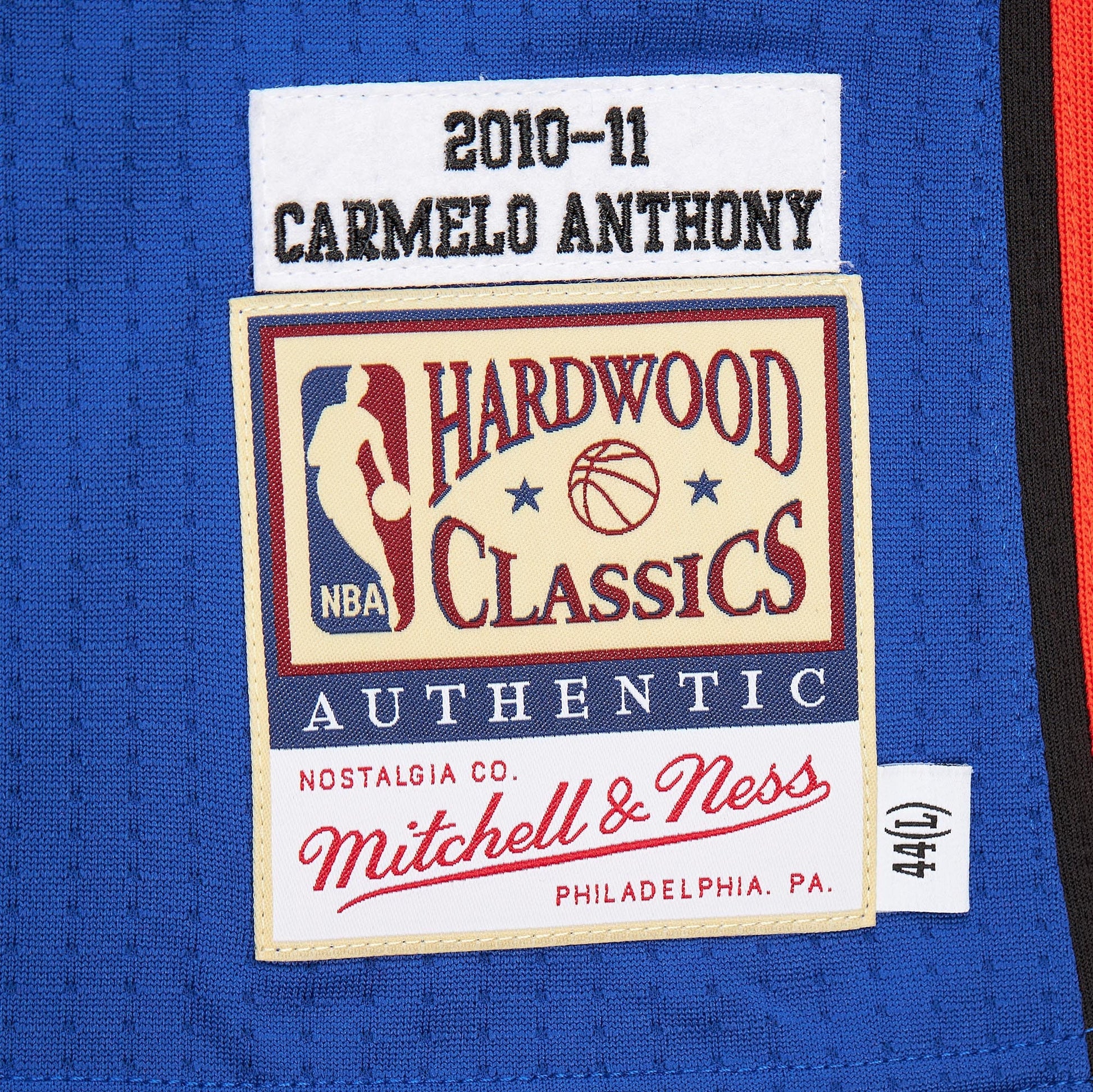 Men's New York Knicks Carmelo Anthony Mitchell & Ness Blue 2010/11 Hardwood Classics Authentic Jersey