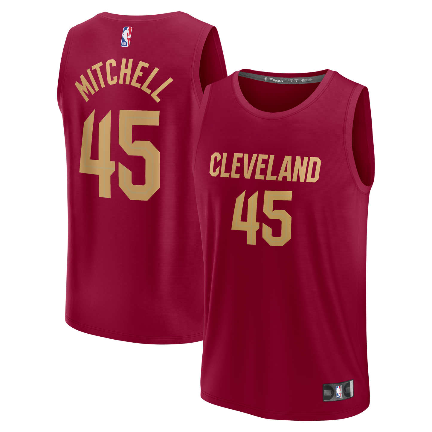 Men's Cleveland Cavaliers Donovan Mitchell Fanatics Wine Fast Break Replica Jersey - Icon Edition