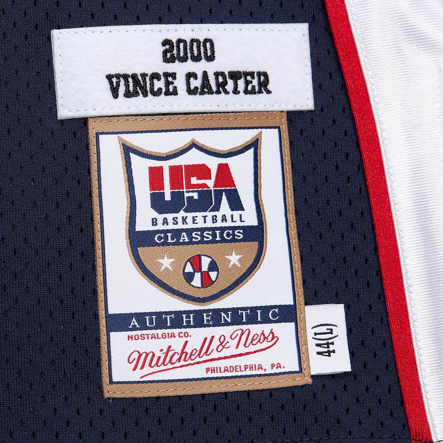 Men's USA Basketball Vince Carter Mitchell & Ness Navy 2000 Authentic Jersey