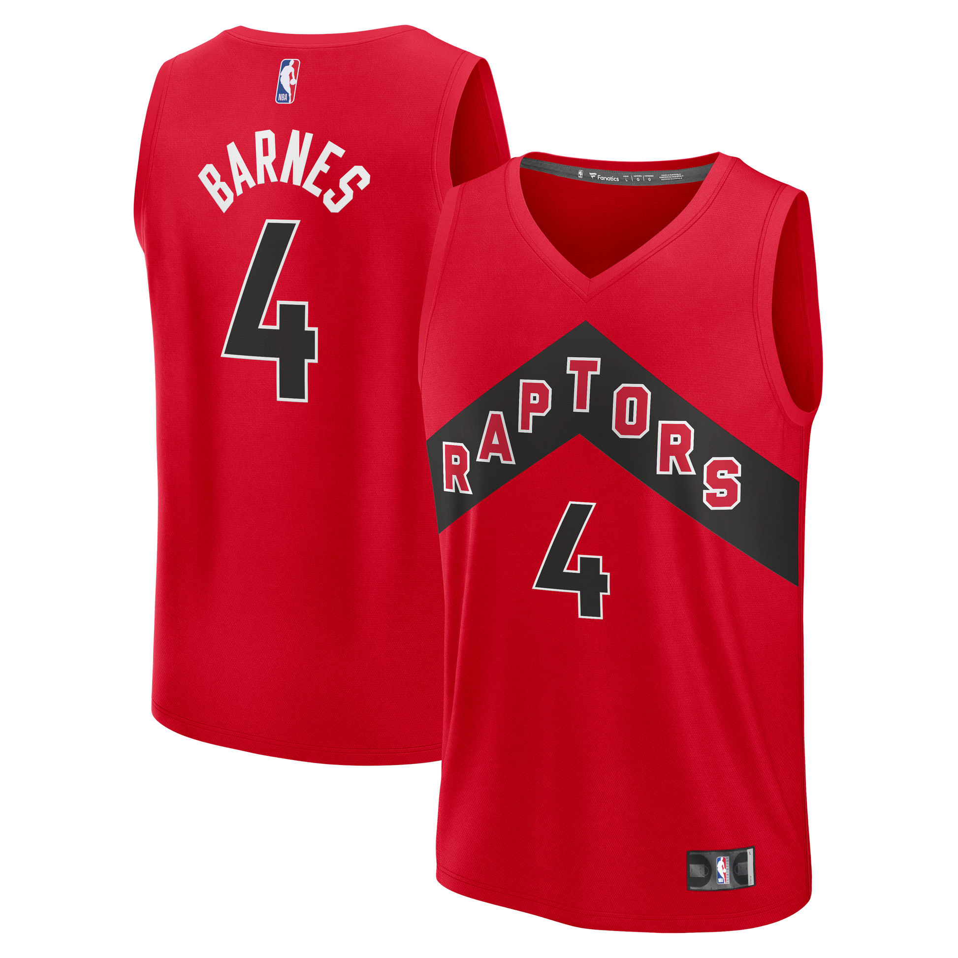 Men's Toronto Raptors Scottie Barnes Fanatics Red Fast Break Replica Jersey - Icon Edition